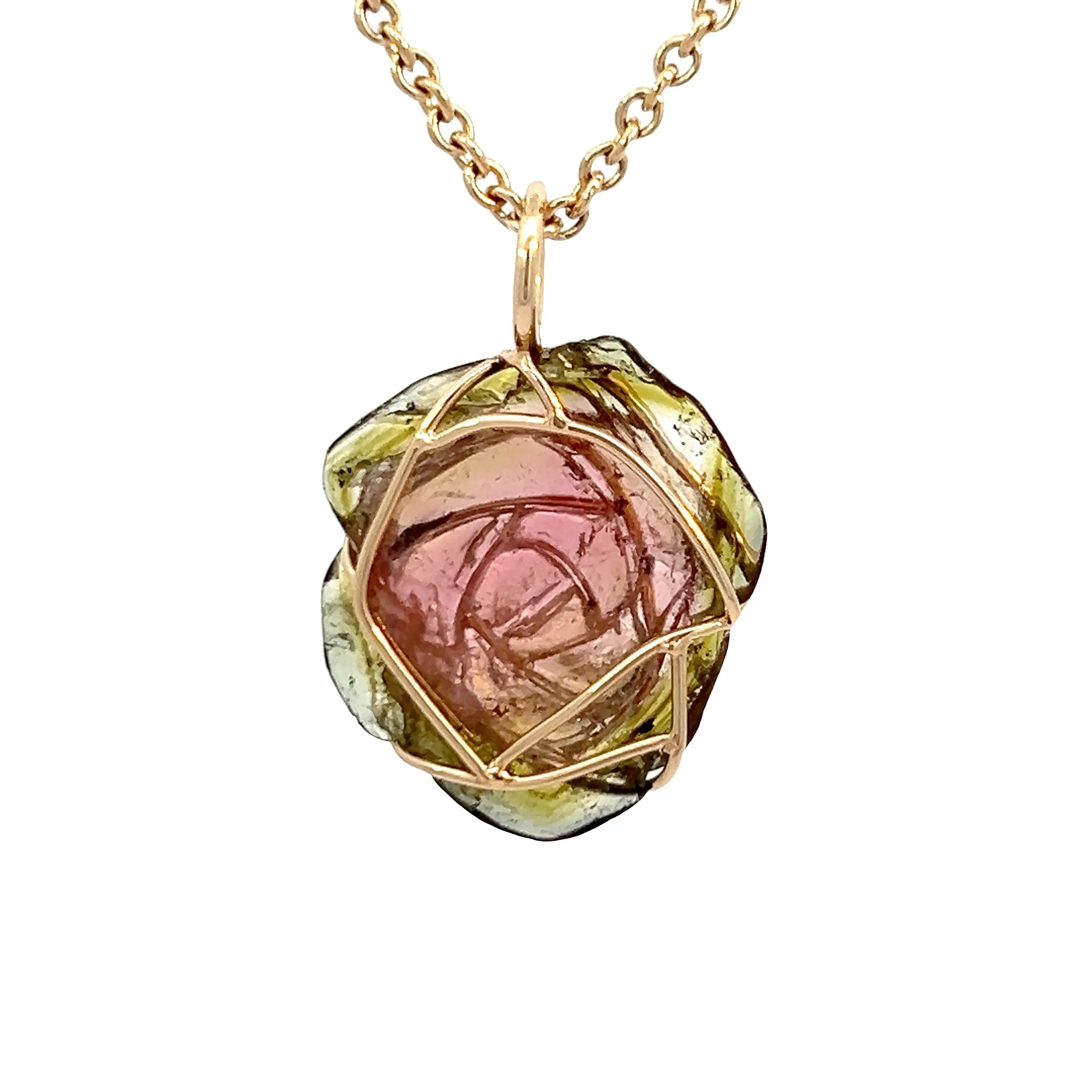 12.33ct Carved Flower Tourmaline Harriet Stone