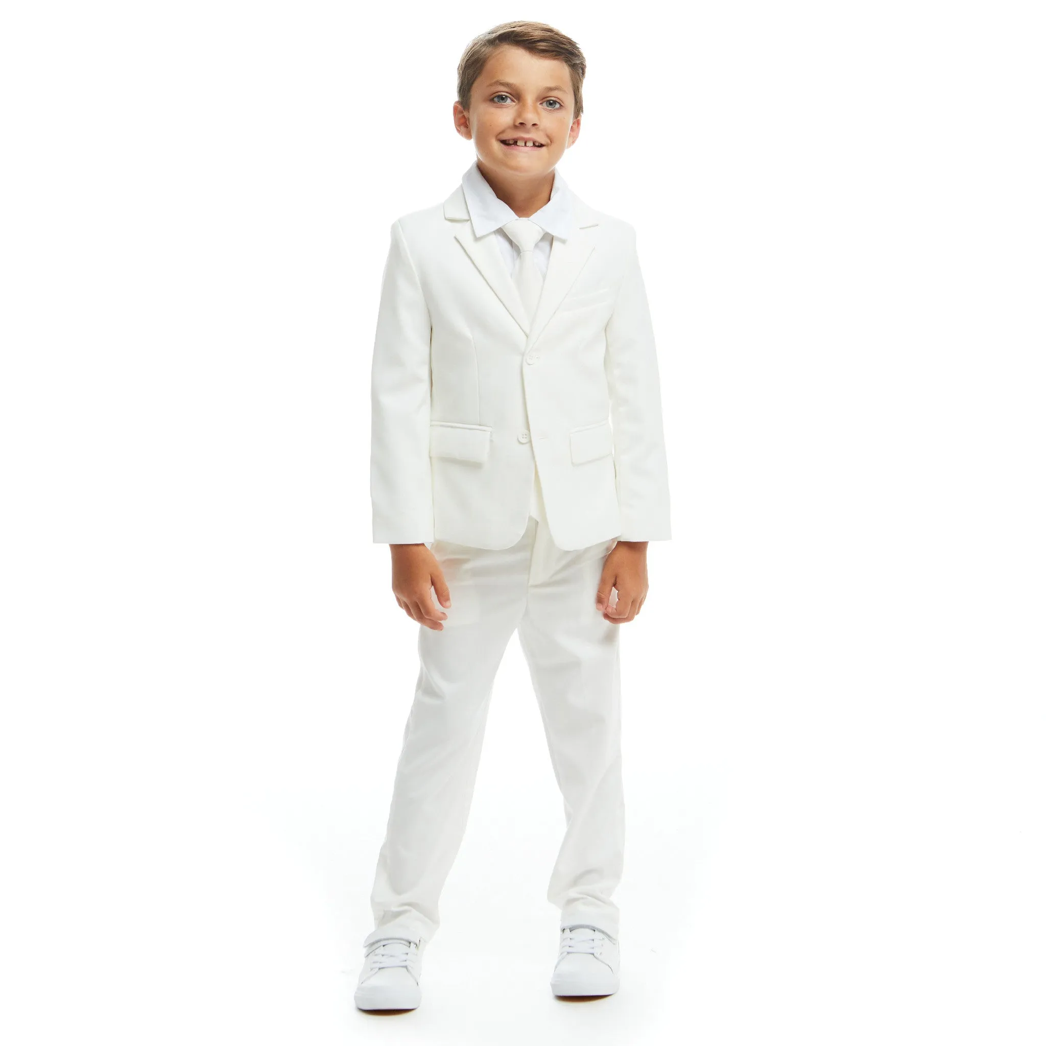 4-Piece Suit Set (Size 8-14 Years) | White