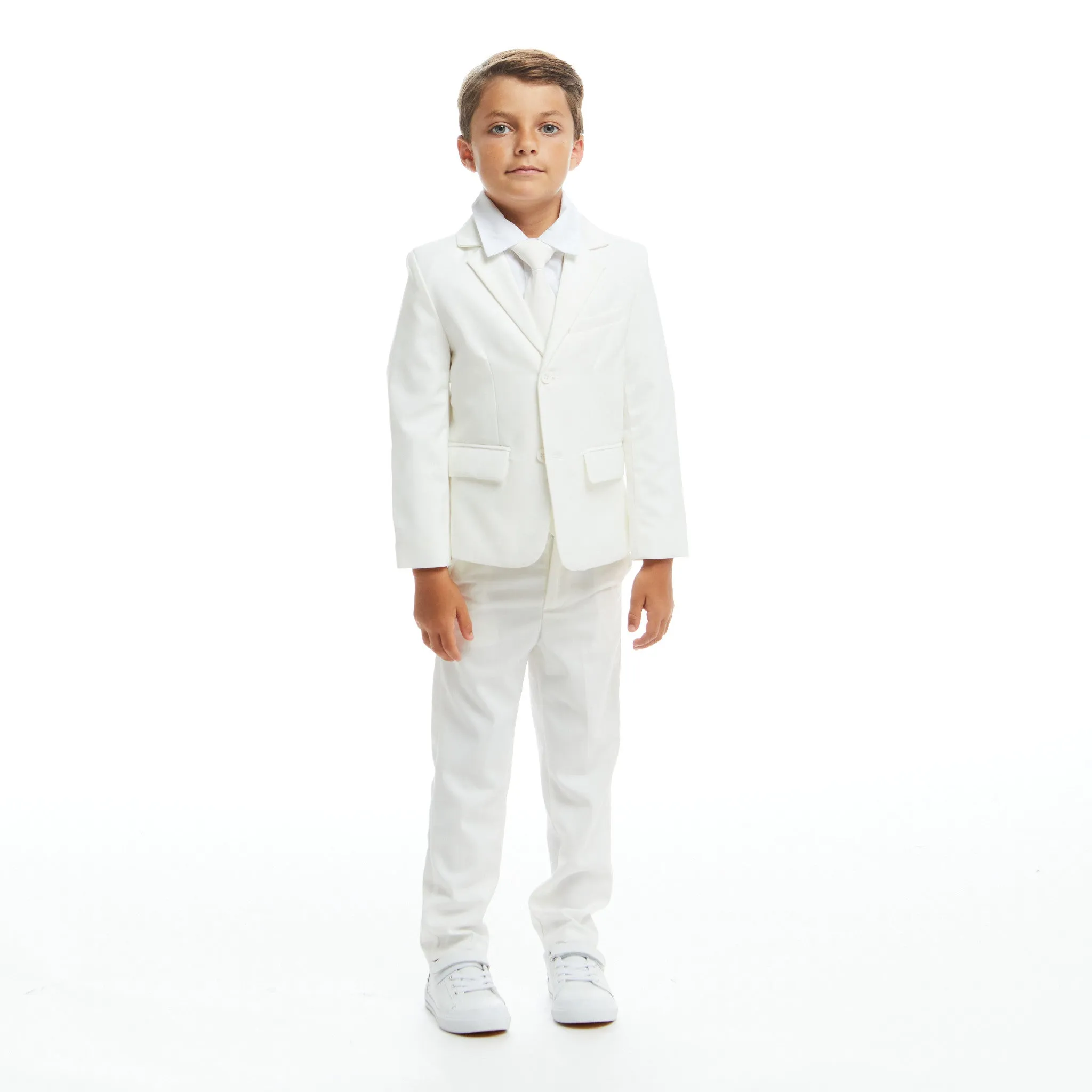 4-Piece Suit Set (Size 8-14 Years) | White