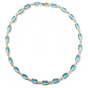 A & Furst - Gaia - Necklace with Swiss Blue Topaz, 18k Yellow Gold