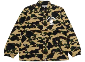 A Bathing Ape 1st Camo Nylon Tussah Coach Jacket in Yellow xld