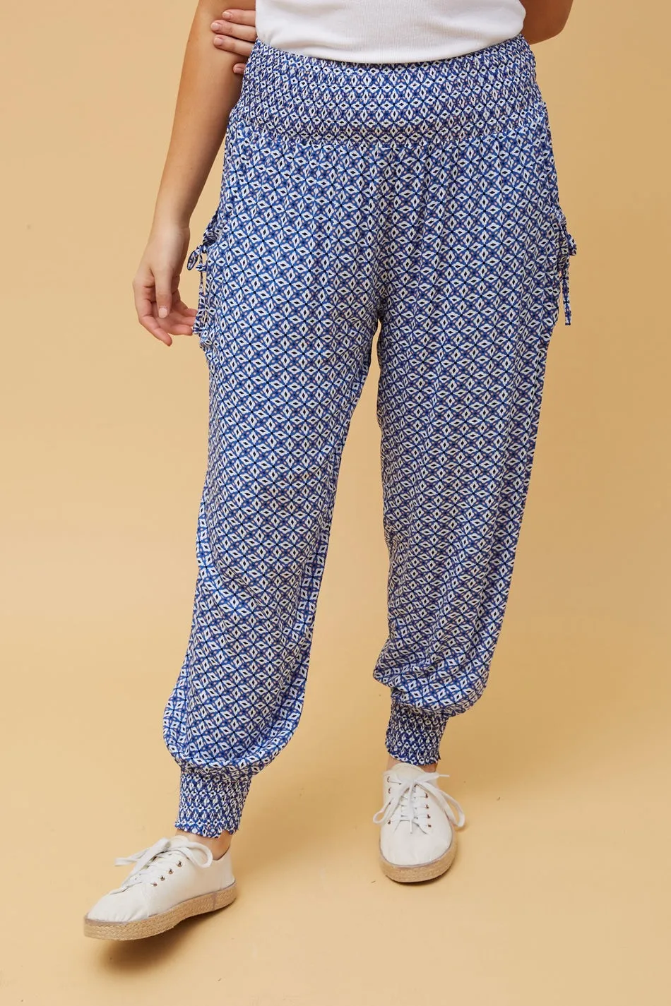 ABSTRACT PRINT BOHO HAREM PANTS