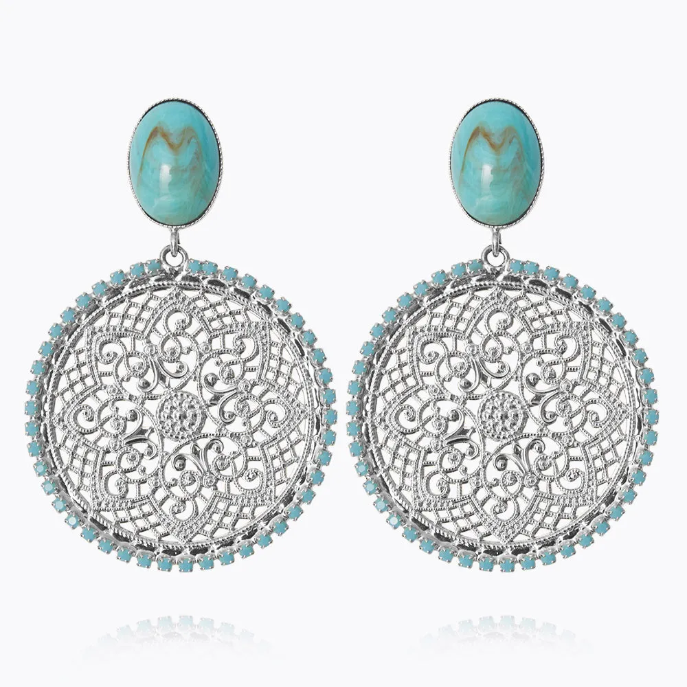 Alexandra Boho Earrings / Turquoise Matt