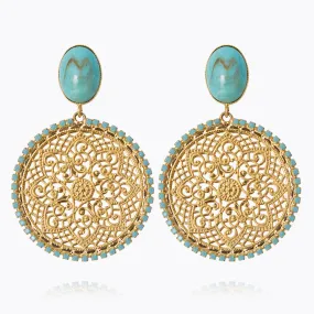 Alexandra Boho Earrings / Turquoise Matt