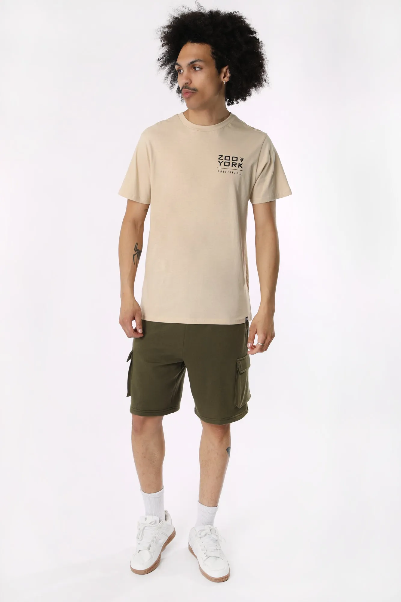 Amnesia Mens Fleece Cargo Shorts