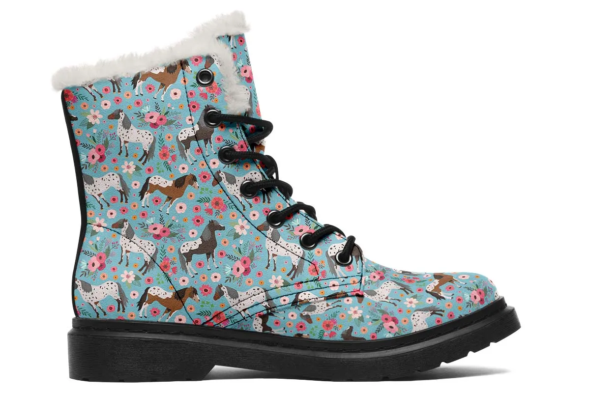 Appaloosa Horse Flower Winter Boots