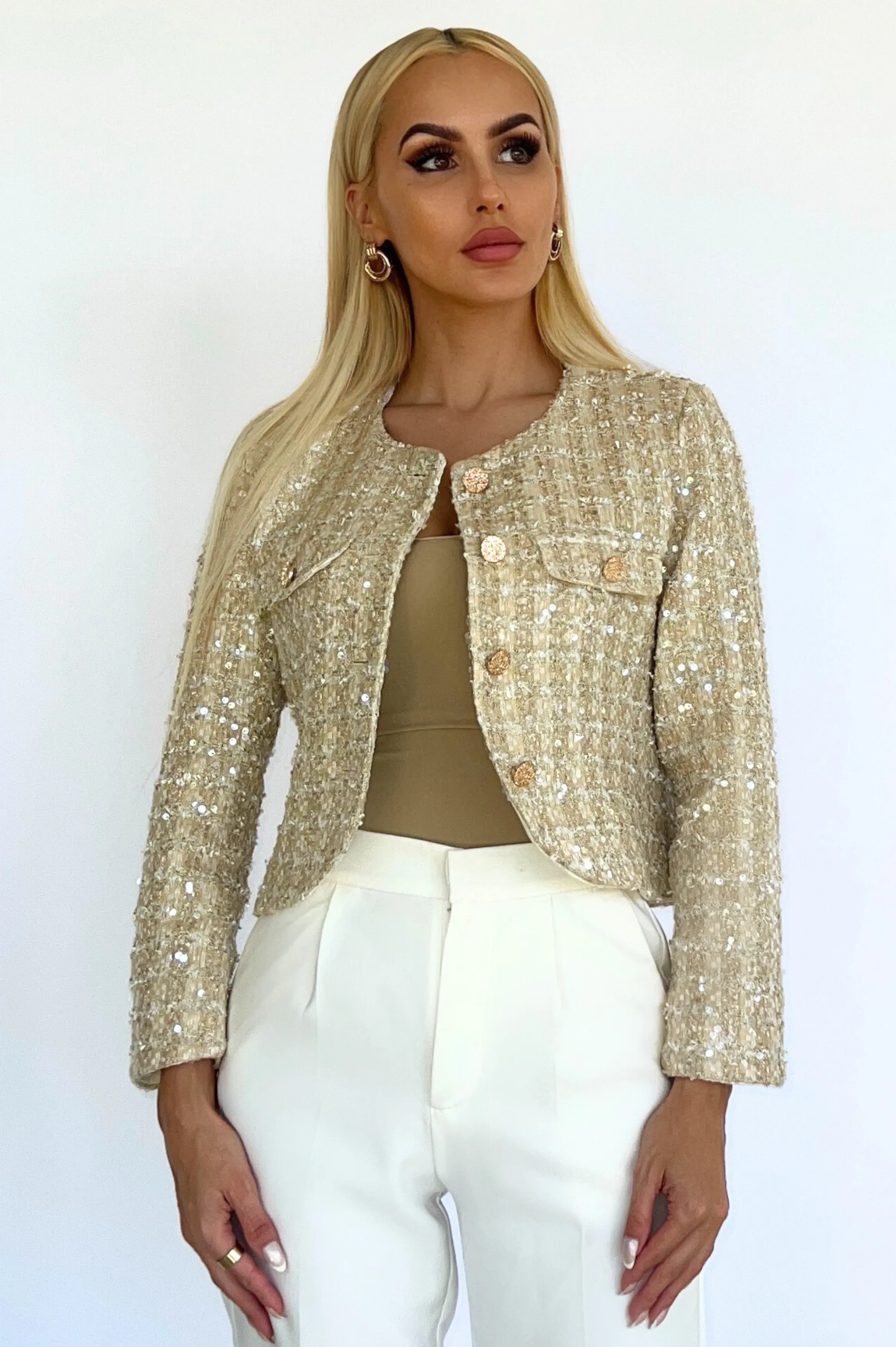 Ava Tweed Sequin Jacket