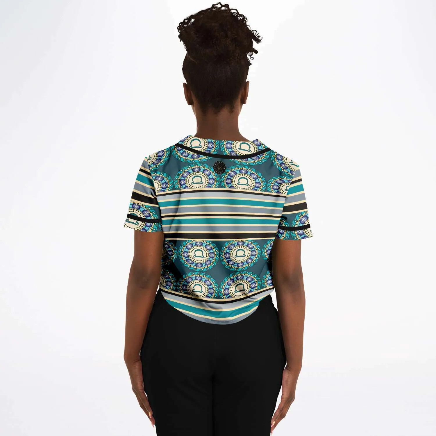 Balanced Life Cropped Button Front Jersey