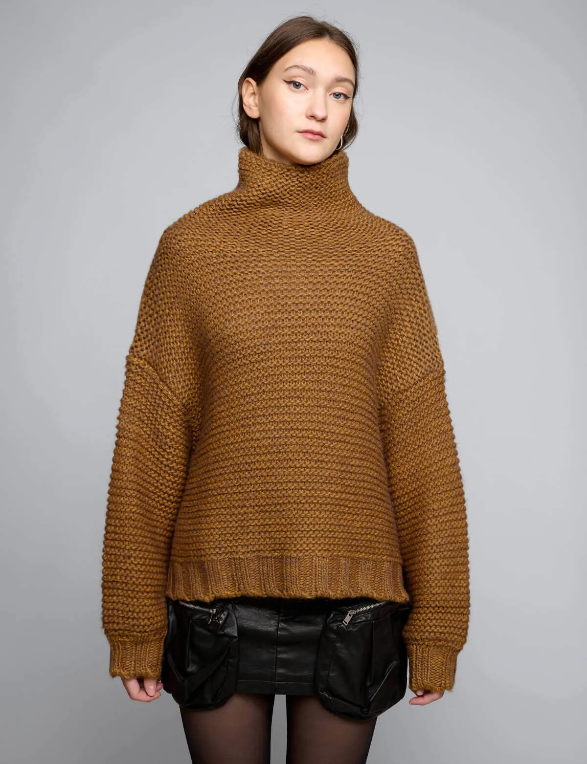 Ballon Sleeve Sweater in Rust