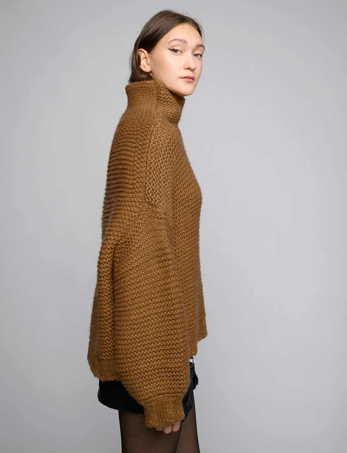 Ballon Sleeve Sweater in Rust