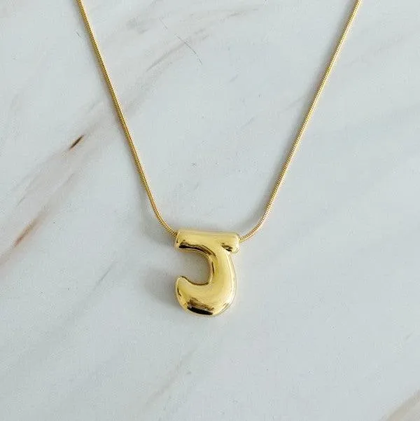 Balloon Letter Initial Necklace