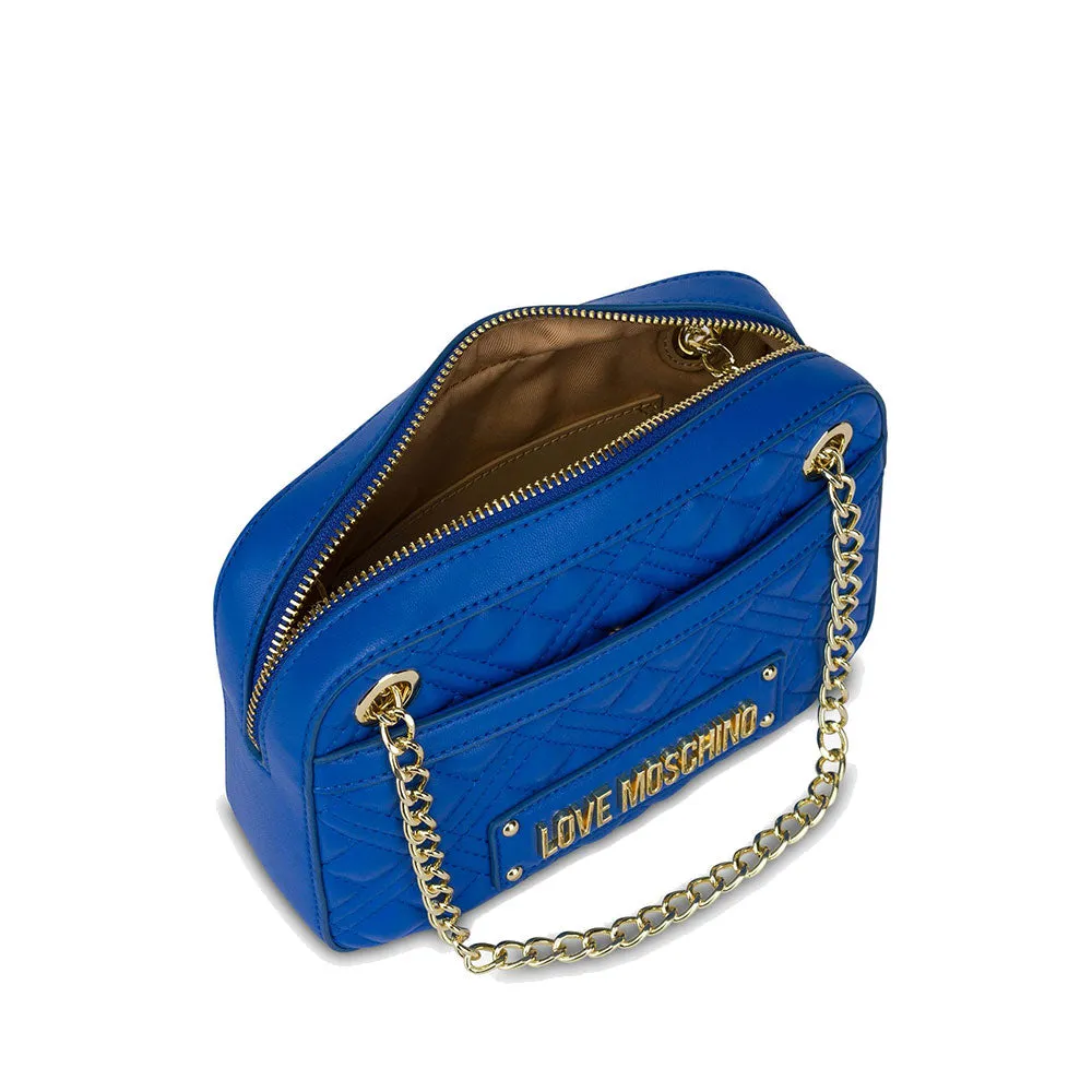 Borsa Donna a Spalla LOVE MOSCHINO linea Lettering Logo Blu Zaffiro