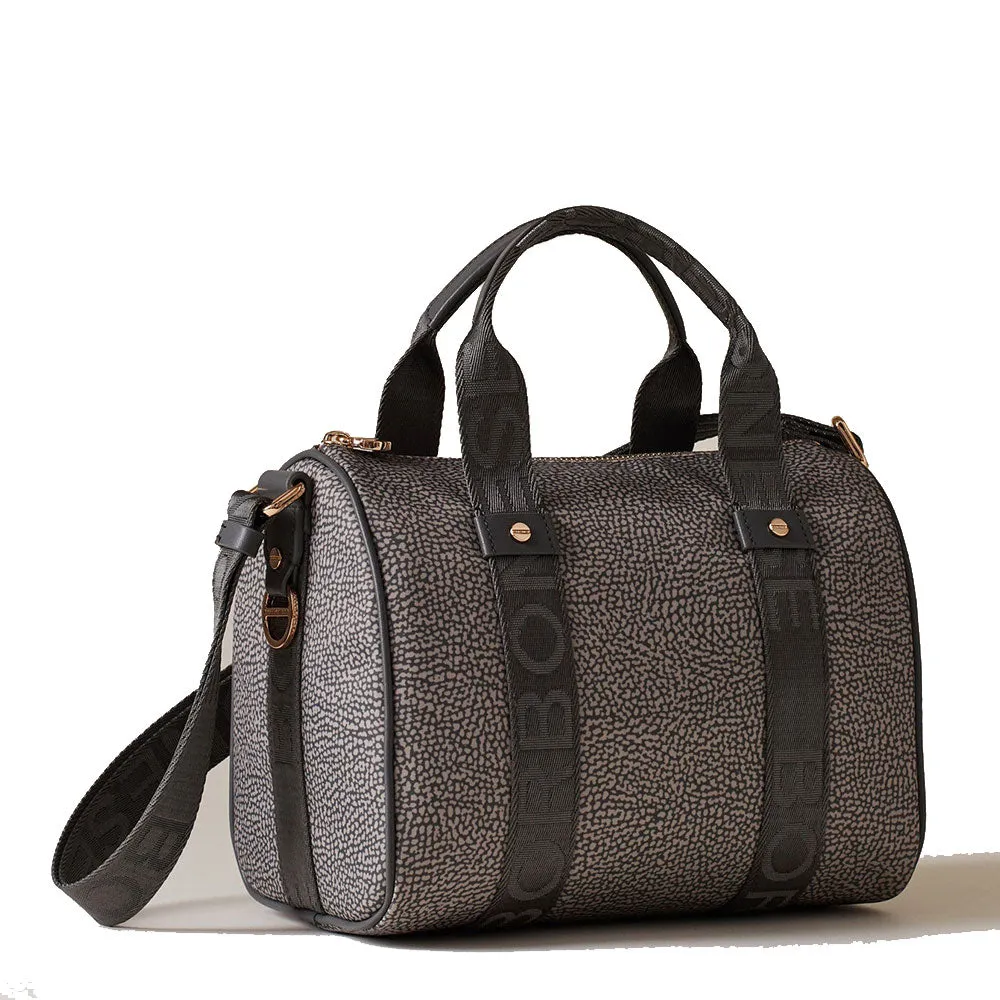 Borsa Donna Bauletto Small BORBONESE linea Eco Line in Nylon Op Clay Grey