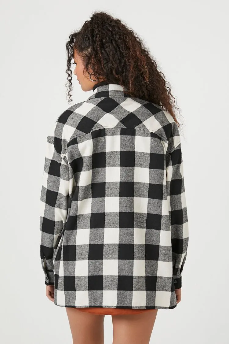 Buffalo Plaid Drop-Sleeve Shirt