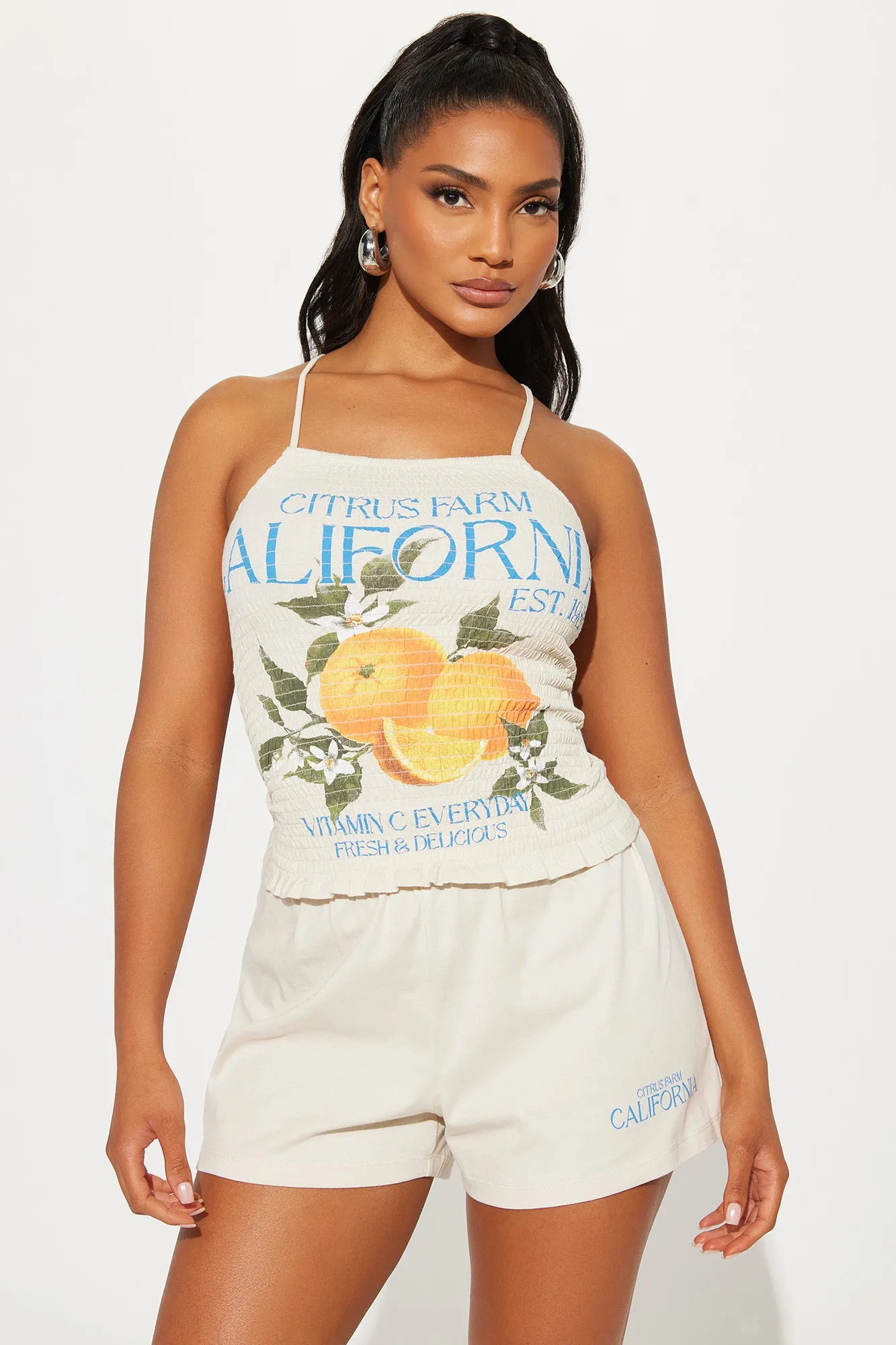 Cali Citrus Short Set - Oatmeal