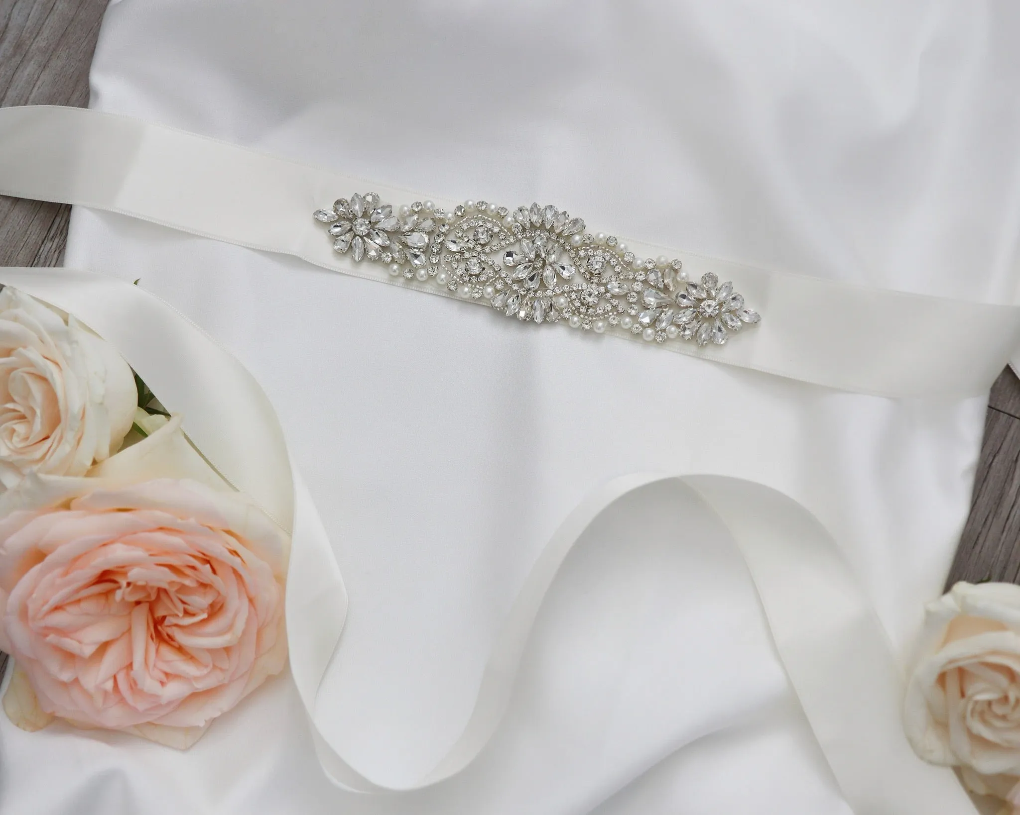 Cecily Wedding Sash and Headband