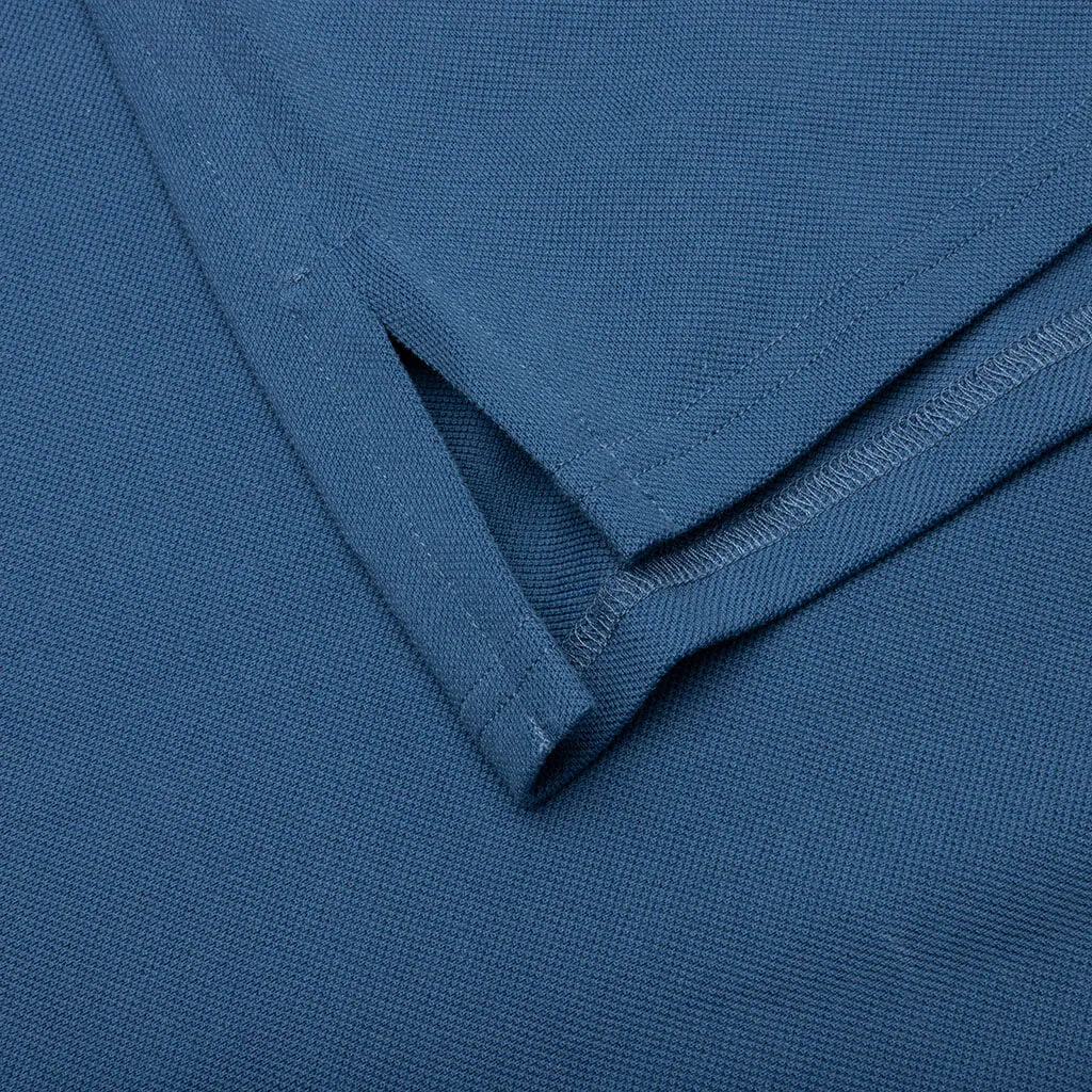 Classic Oversized Polo With Curb Detail - Neptune Blue