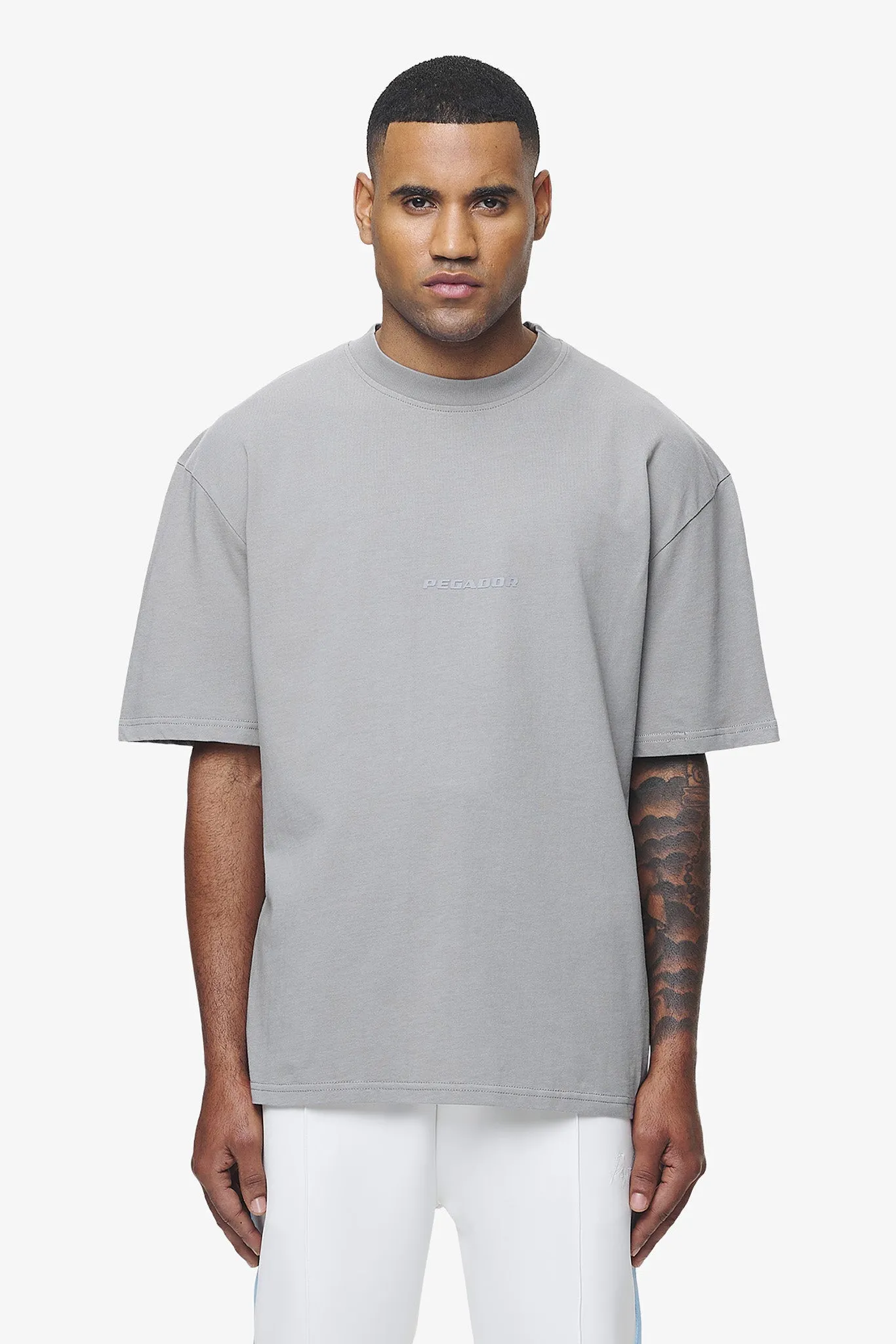 Colne Logo Oversized Tee Vintage Washed Dusk Grey Gum