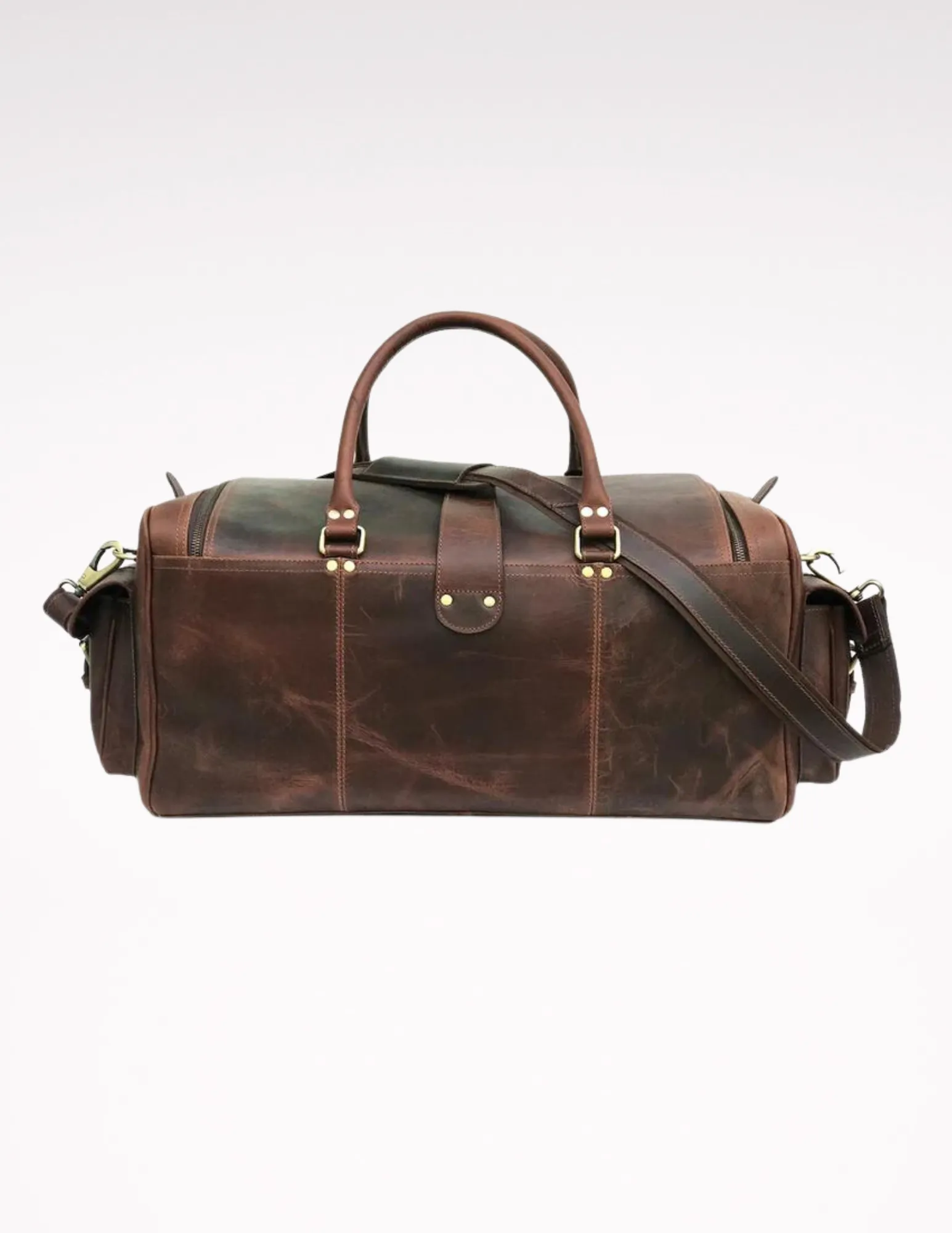 Combo Offer - 24 inch Men's Buffalo Leather Weekender Duffel and Toiletry Bag