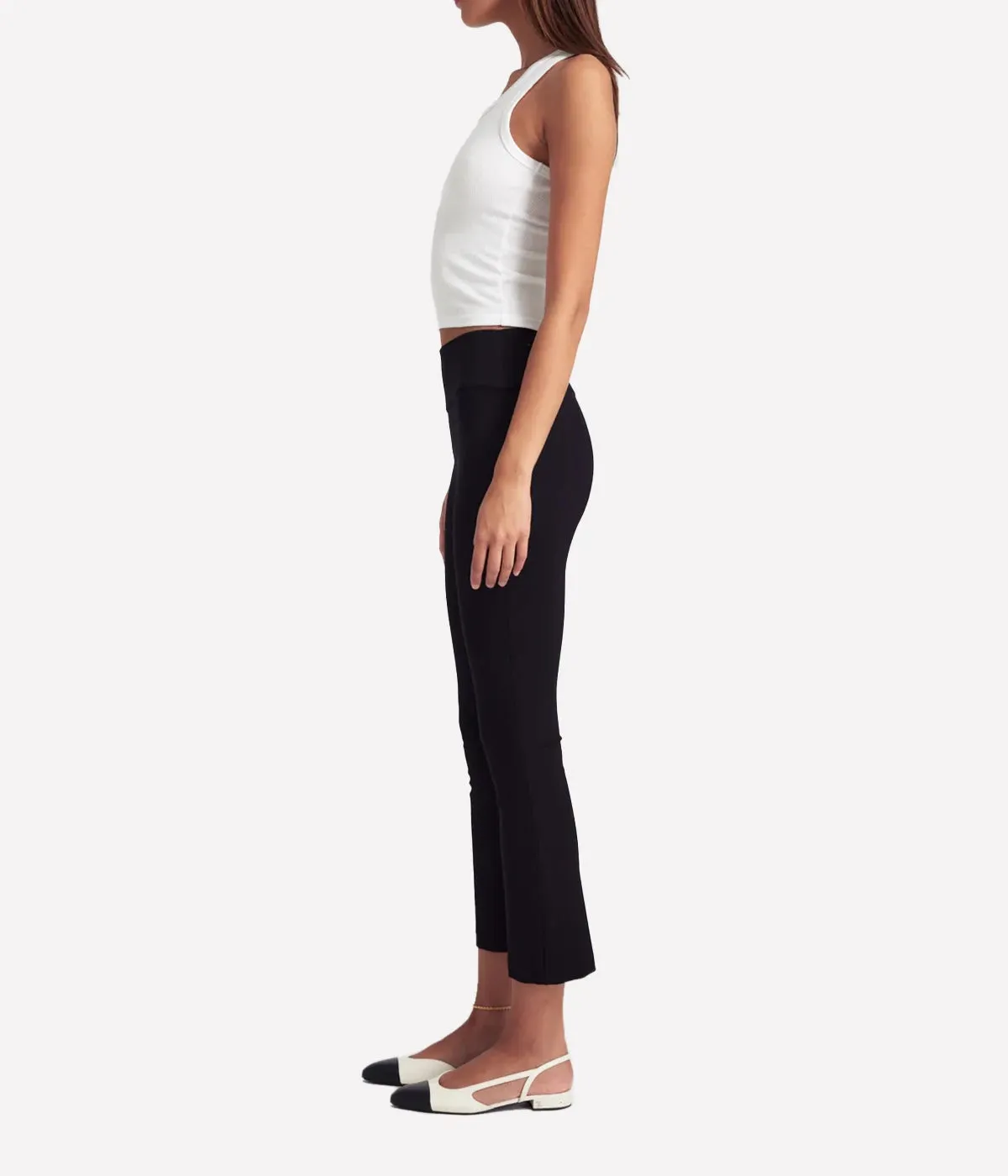 Crop Flare Pant in Black