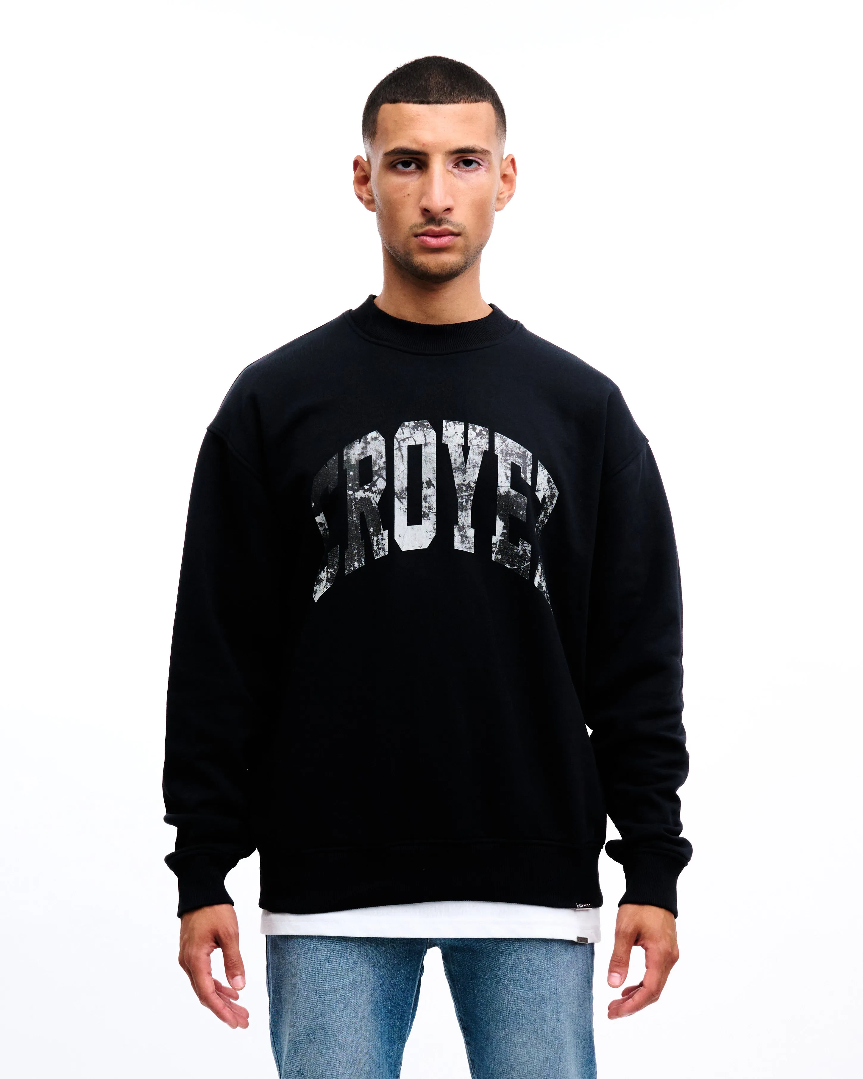 CROYEZ BLACK OIL SWEATER - BLACK