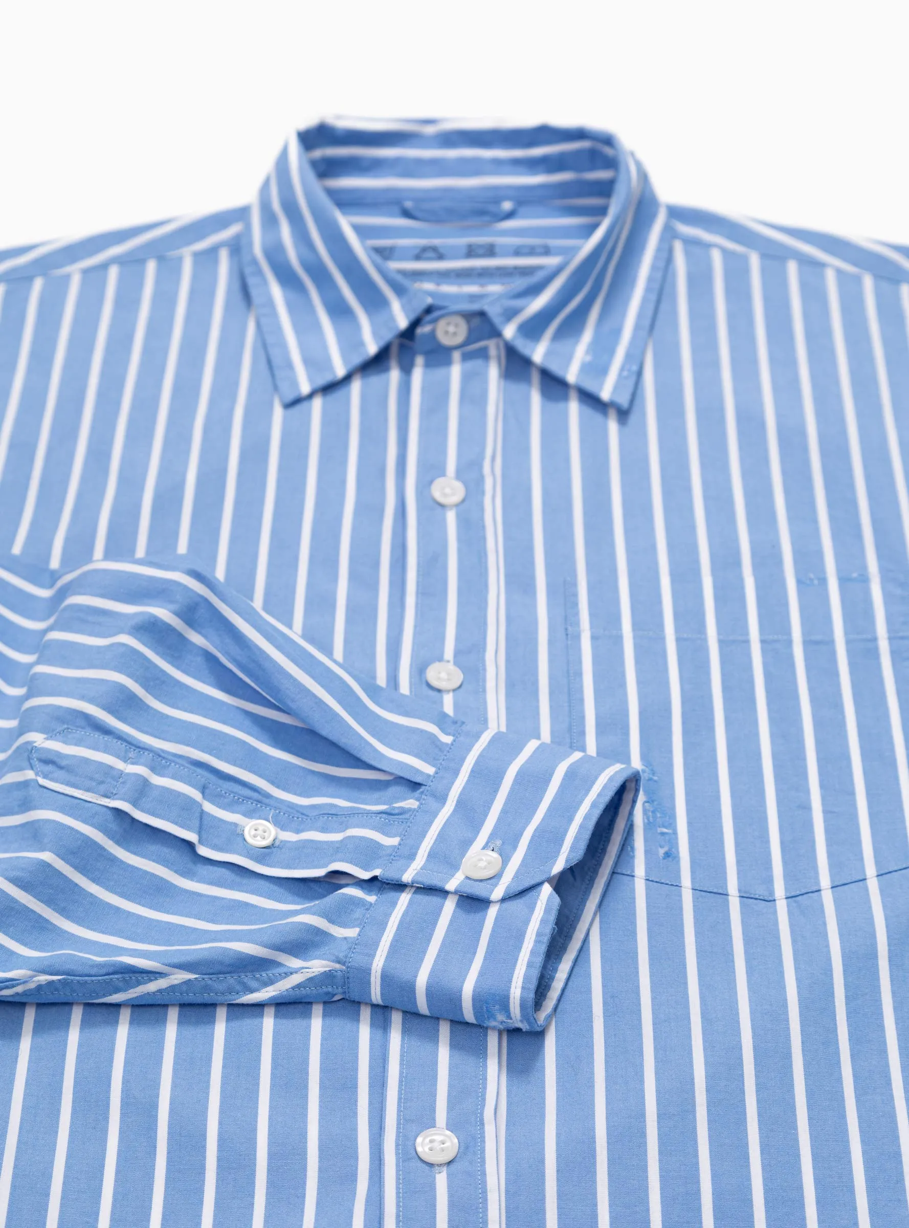 Destroyed Executive Shirt Blue Stripe