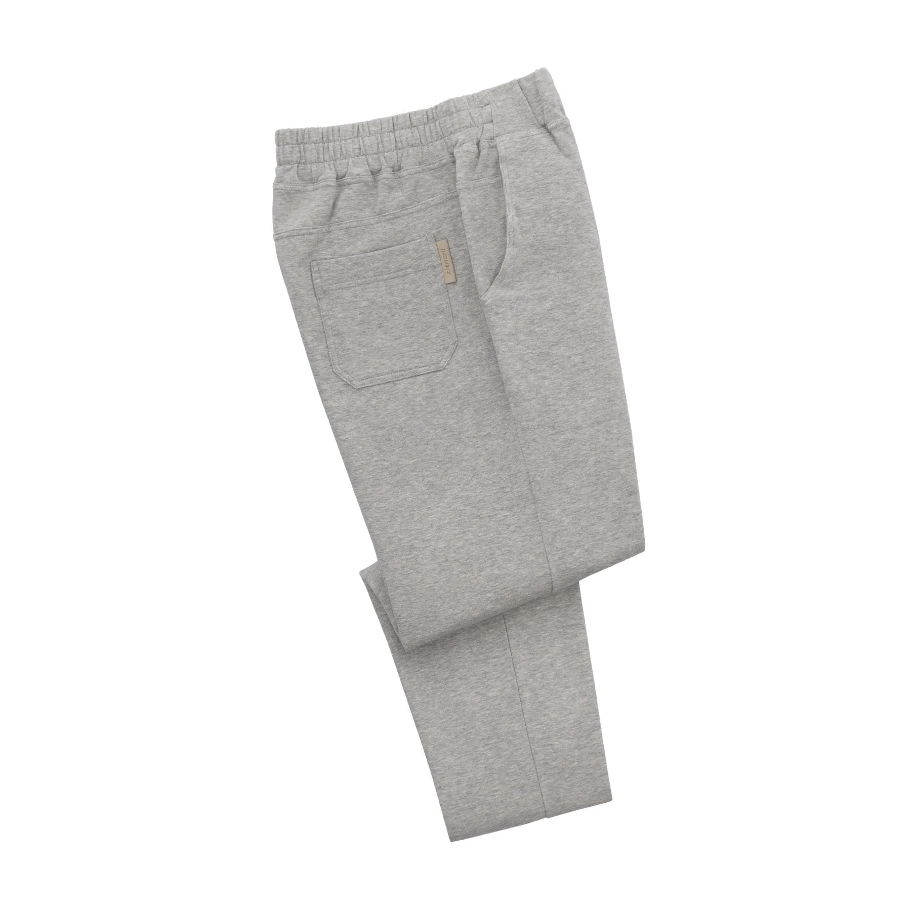 Drawstring Cotton Home Trousers in Light Grey