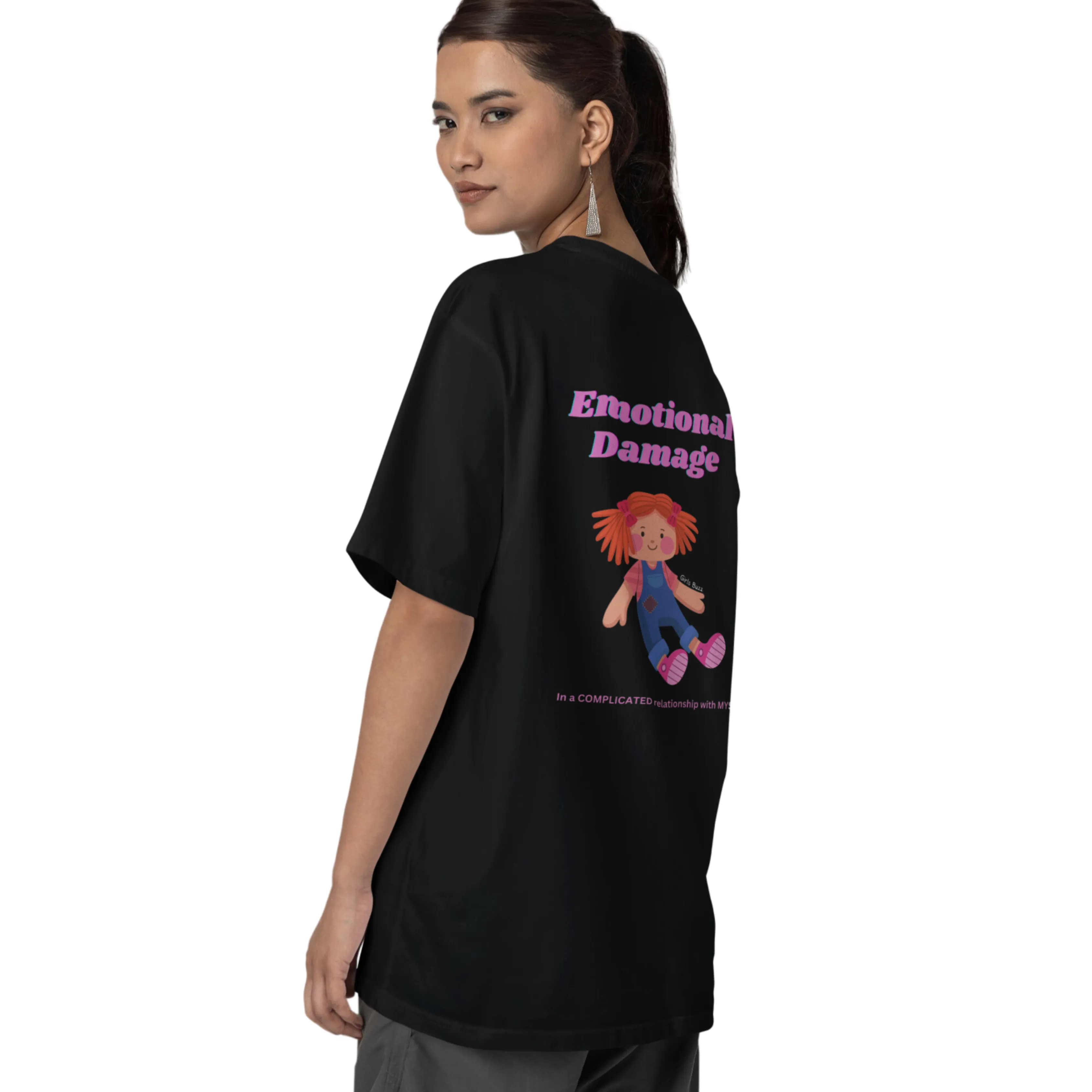 Emotional Damage Back Printed Oversized Tee