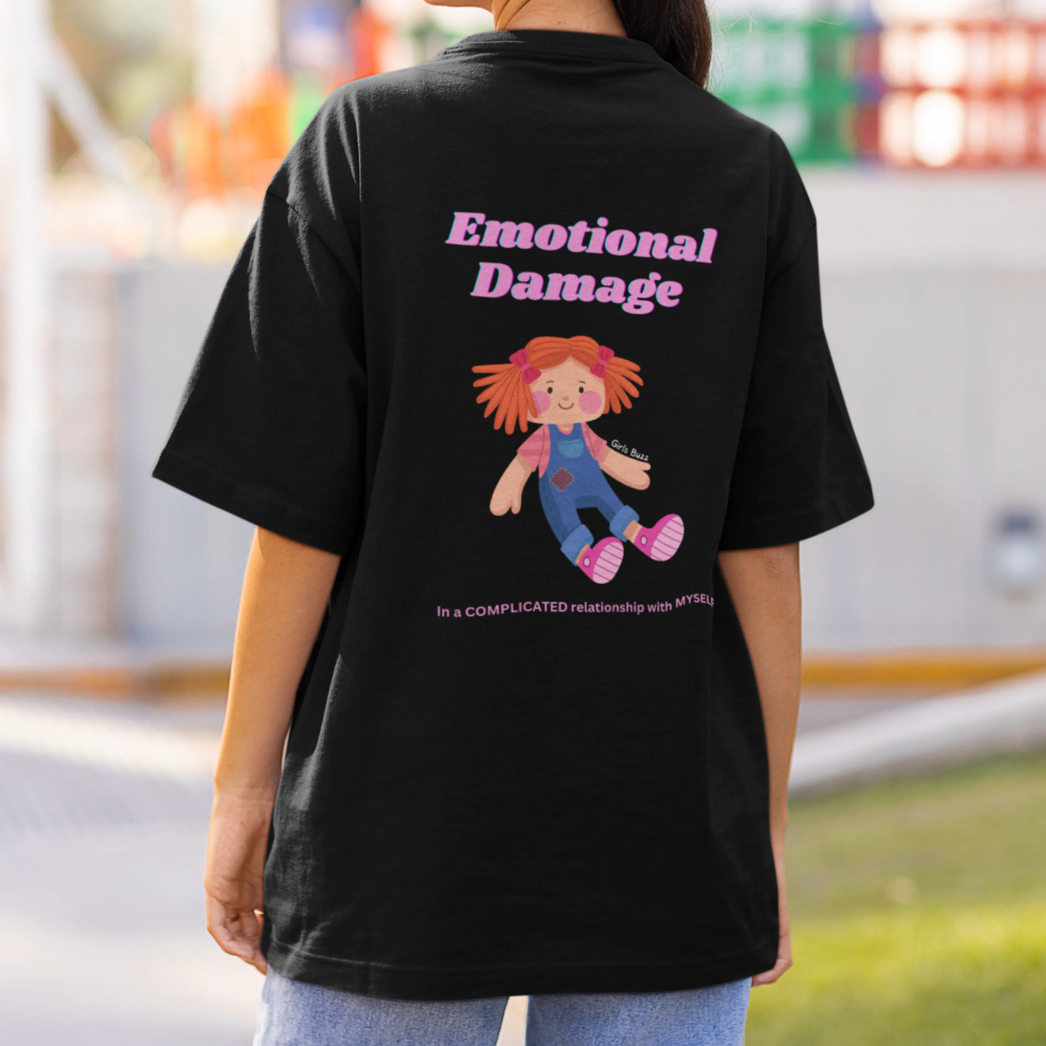 Emotional Damage Back Printed Oversized Tee