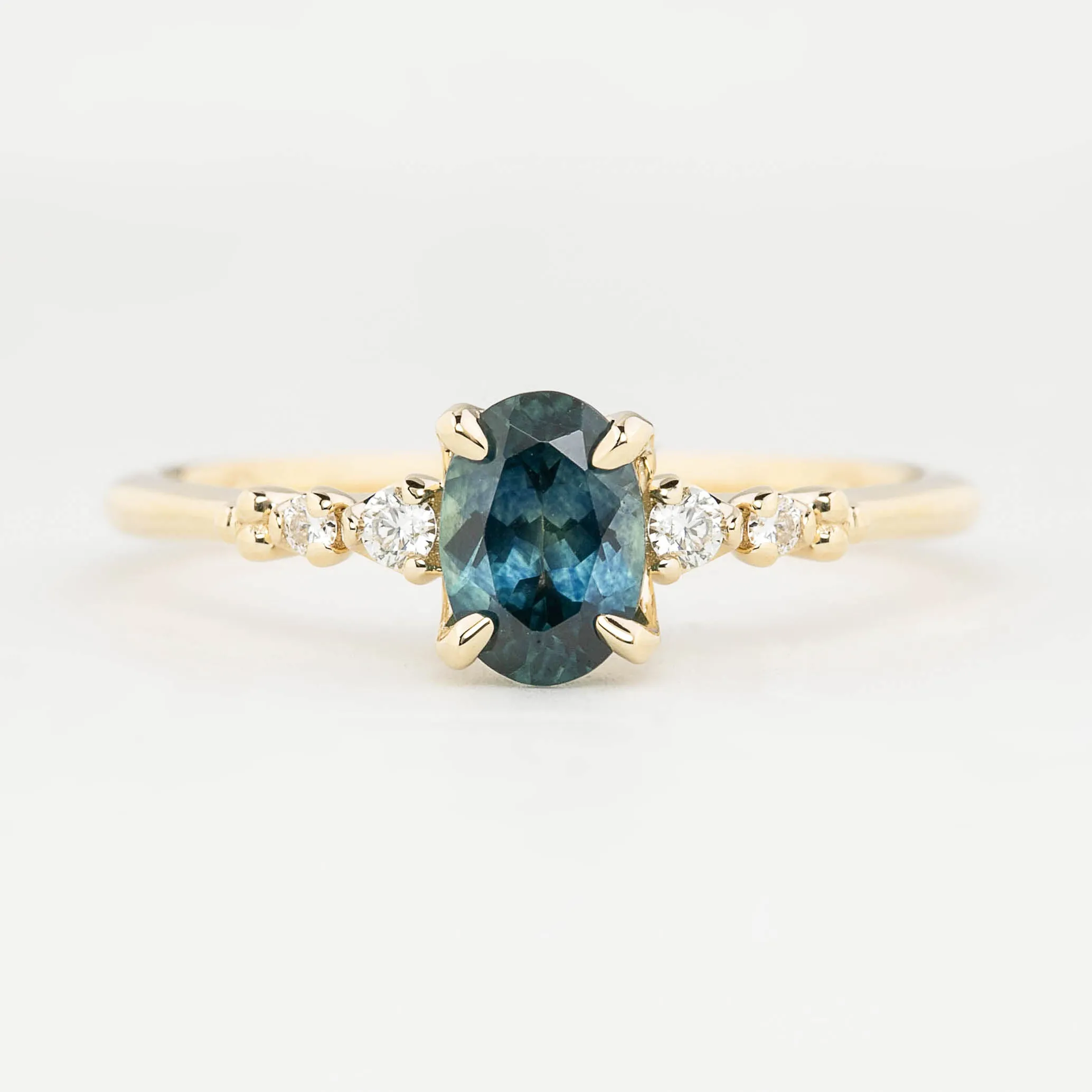 Estel Luxe Ring - 0.78ct Teal Blue Green Montana Sapphire (One of a kind)