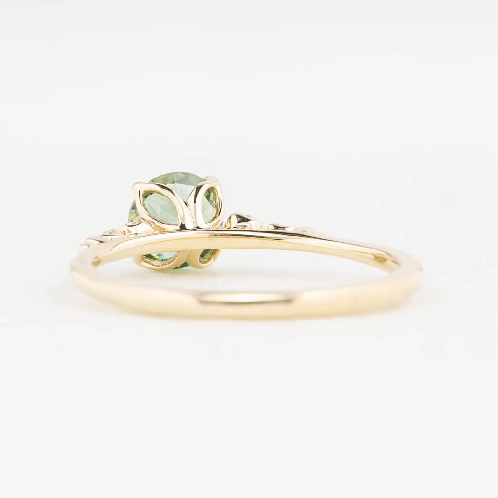 Estel Luxe Ring 0.93ct Yellow Green Montana Sapphire, 14K Yellow Gold (One of a kind)