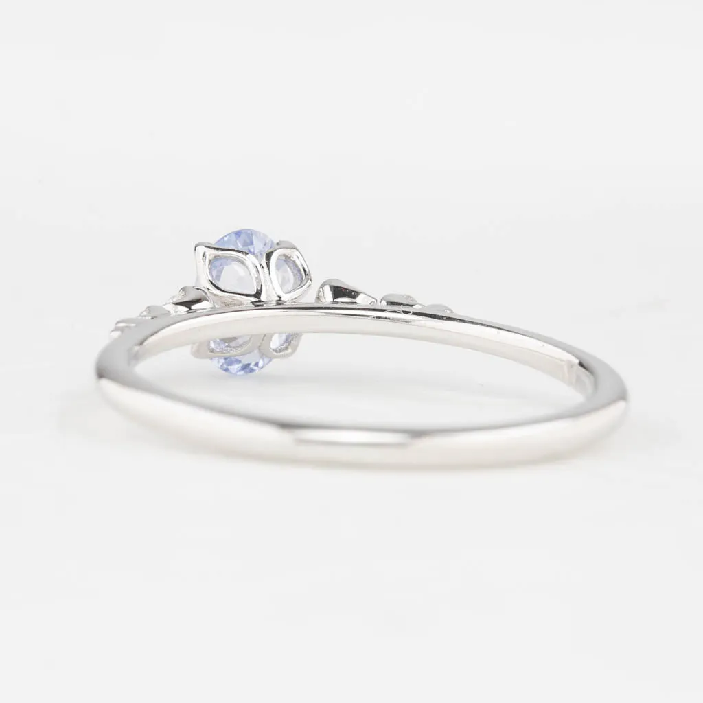 Estel Luxe Ring 6mm 0.50ct Light blue Madagascar Sapphire 14K White Gold