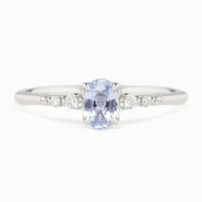 Estel Luxe Ring 6mm 0.50ct Light blue Madagascar Sapphire 14K White Gold