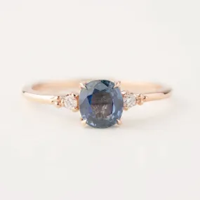 Estel Ring - 1.24ct Blue Sapphire, 14k Rose Gold (One of a kind)