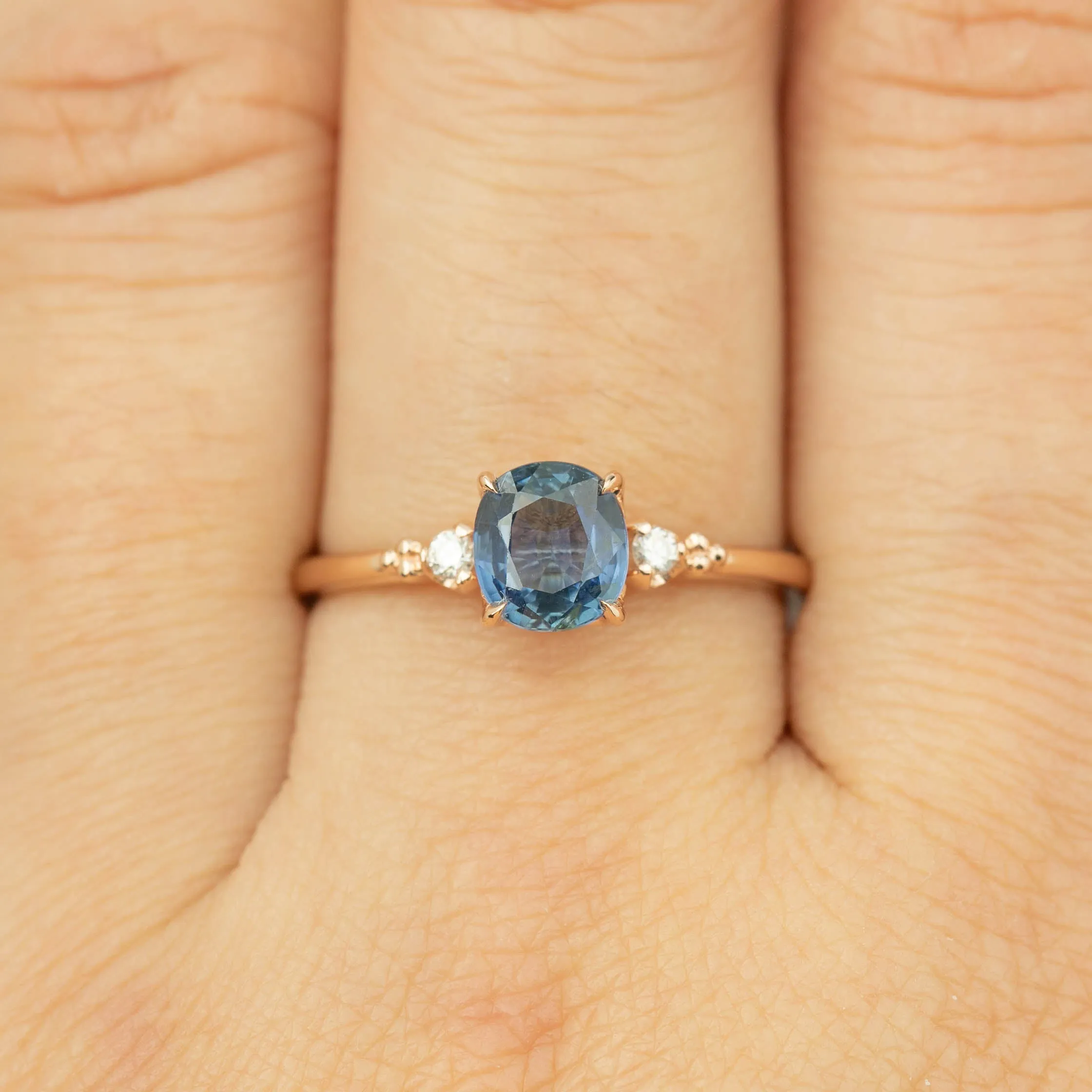 Estel Ring - 1.24ct Blue Sapphire, 14k Rose Gold (One of a kind)