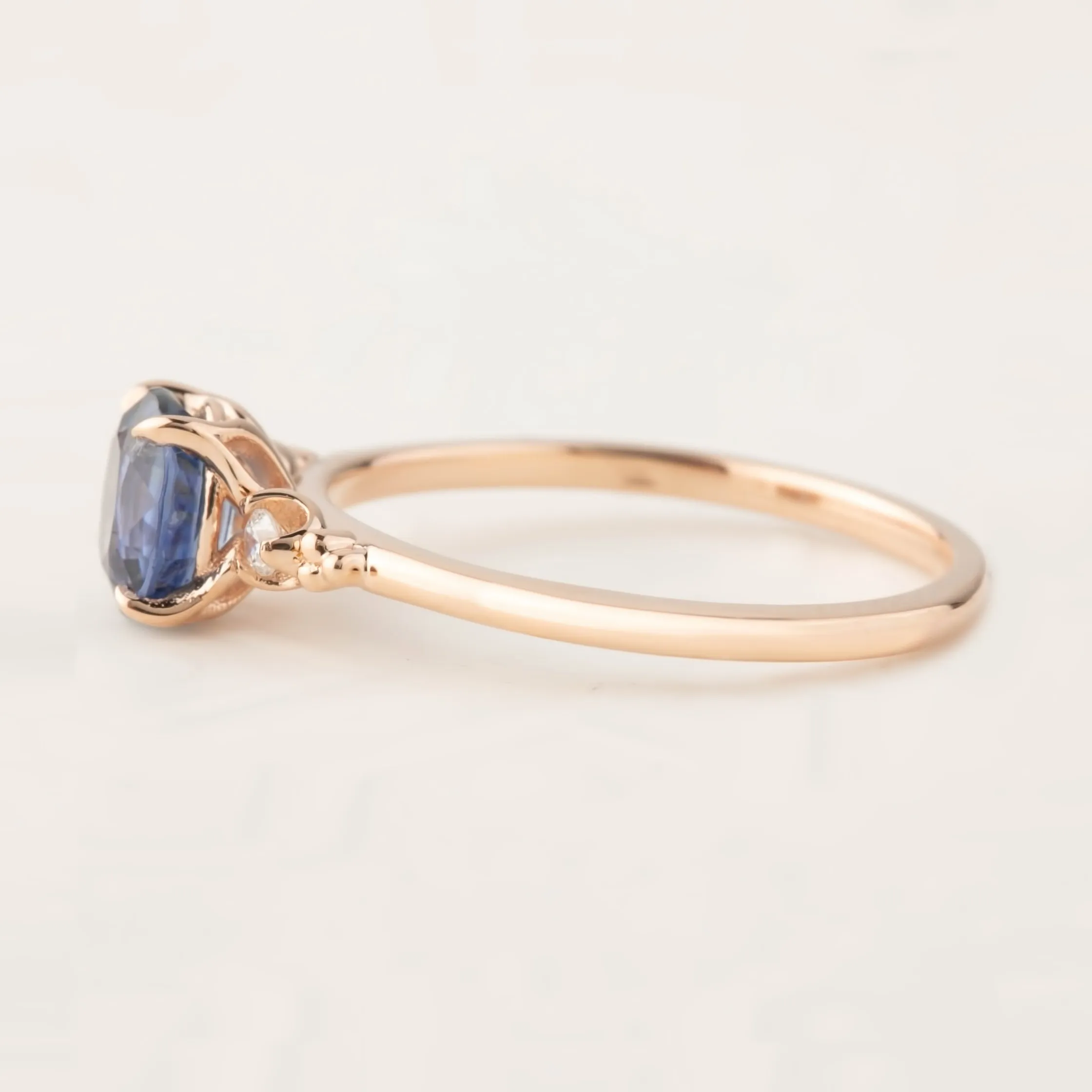 Estel Ring - 1.24ct Blue Sapphire, 14k Rose Gold (One of a kind)