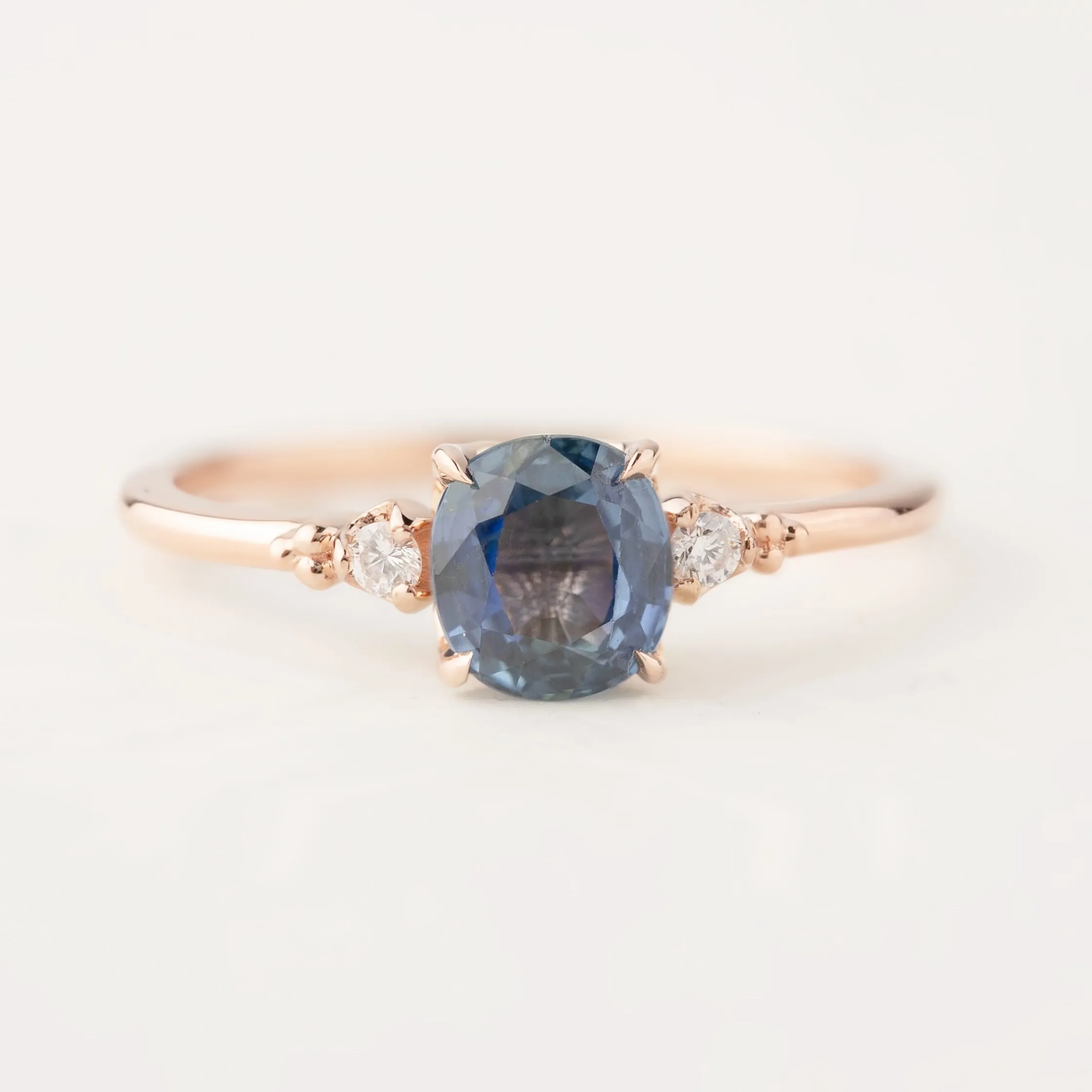 Estel Ring - 1.24ct Blue Sapphire, 14k Rose Gold (One of a kind)