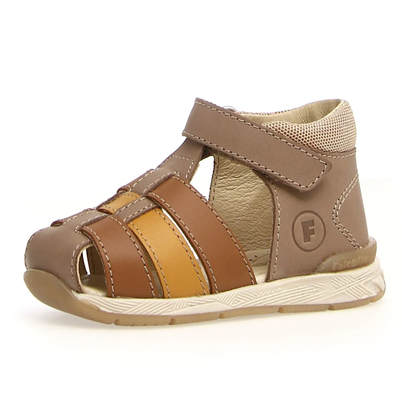 Falcotto Acry Boy's Semi Closed Sandals - Cognac/Sand