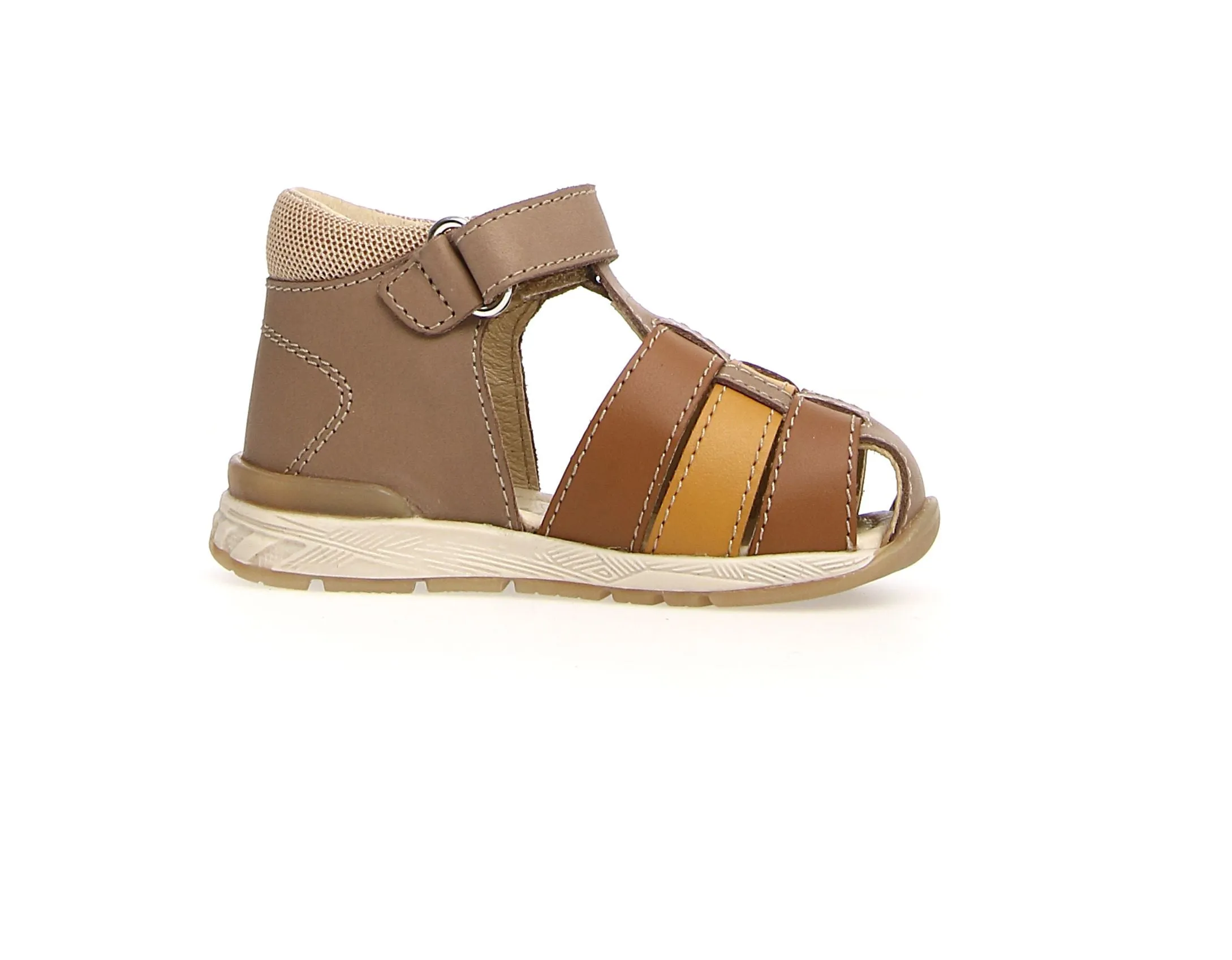 Falcotto Acry Boy's Semi Closed Sandals - Cognac/Sand