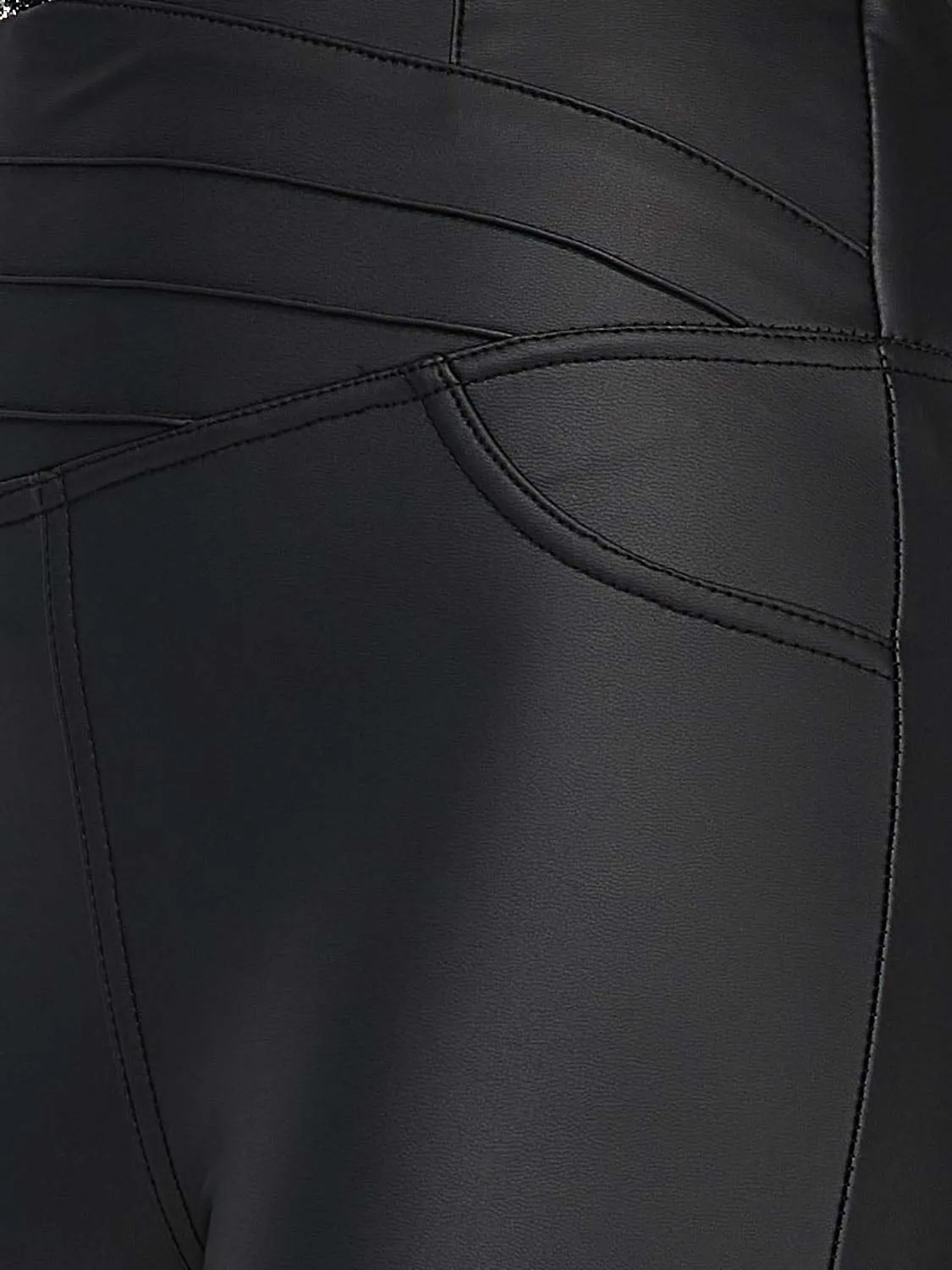 Faux Leather Envelope Waist Leggings