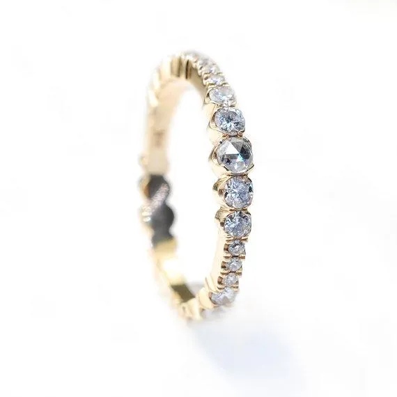 Fleur 14k Yellow Gold Diamond Ring Size 6.5