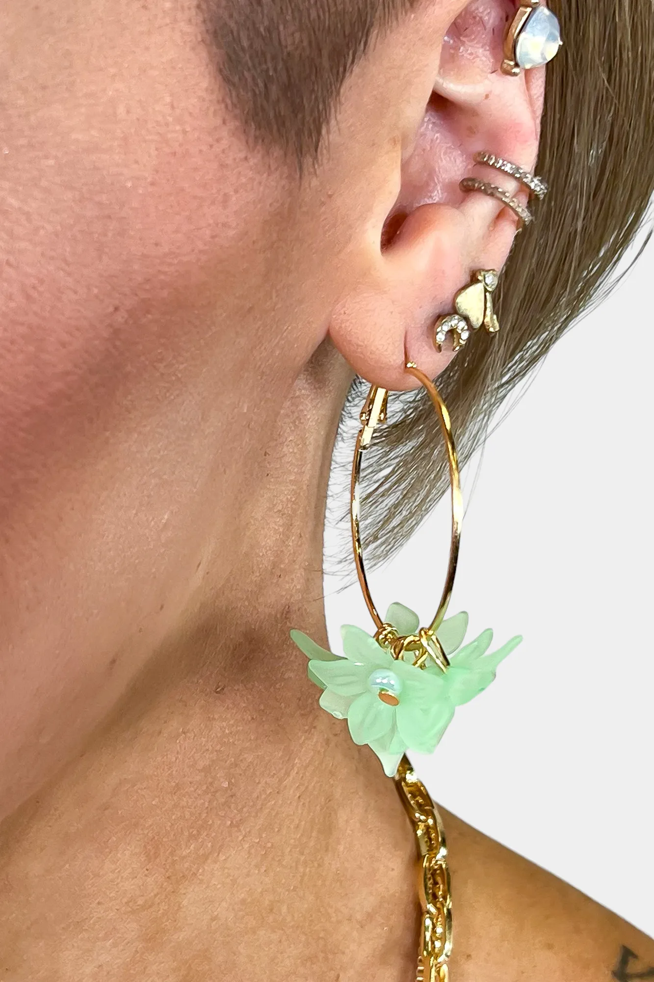 Flower Hoop Earrings