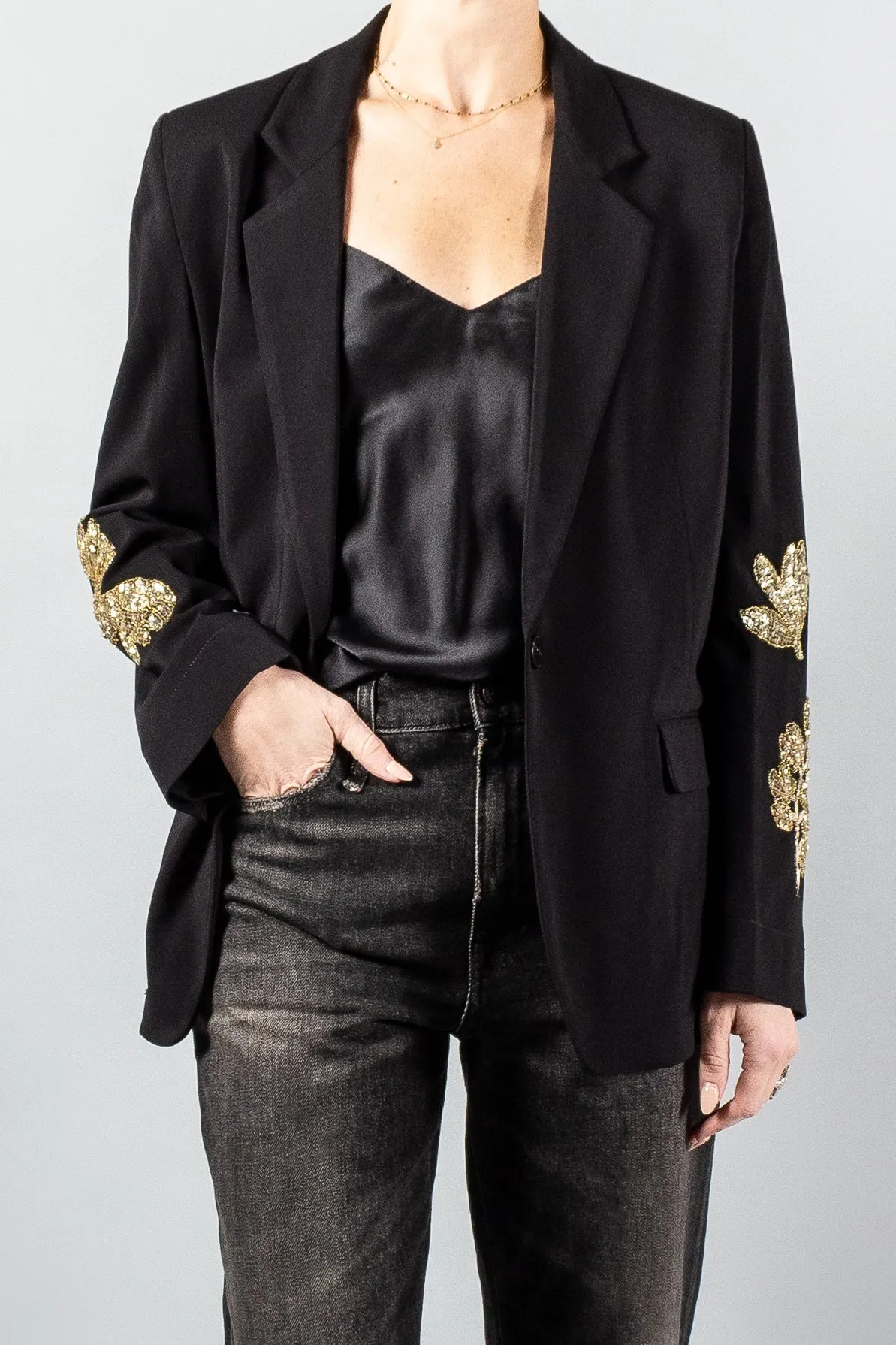 Forte Forte Embroidery Stretch Crepe Cady Jacket