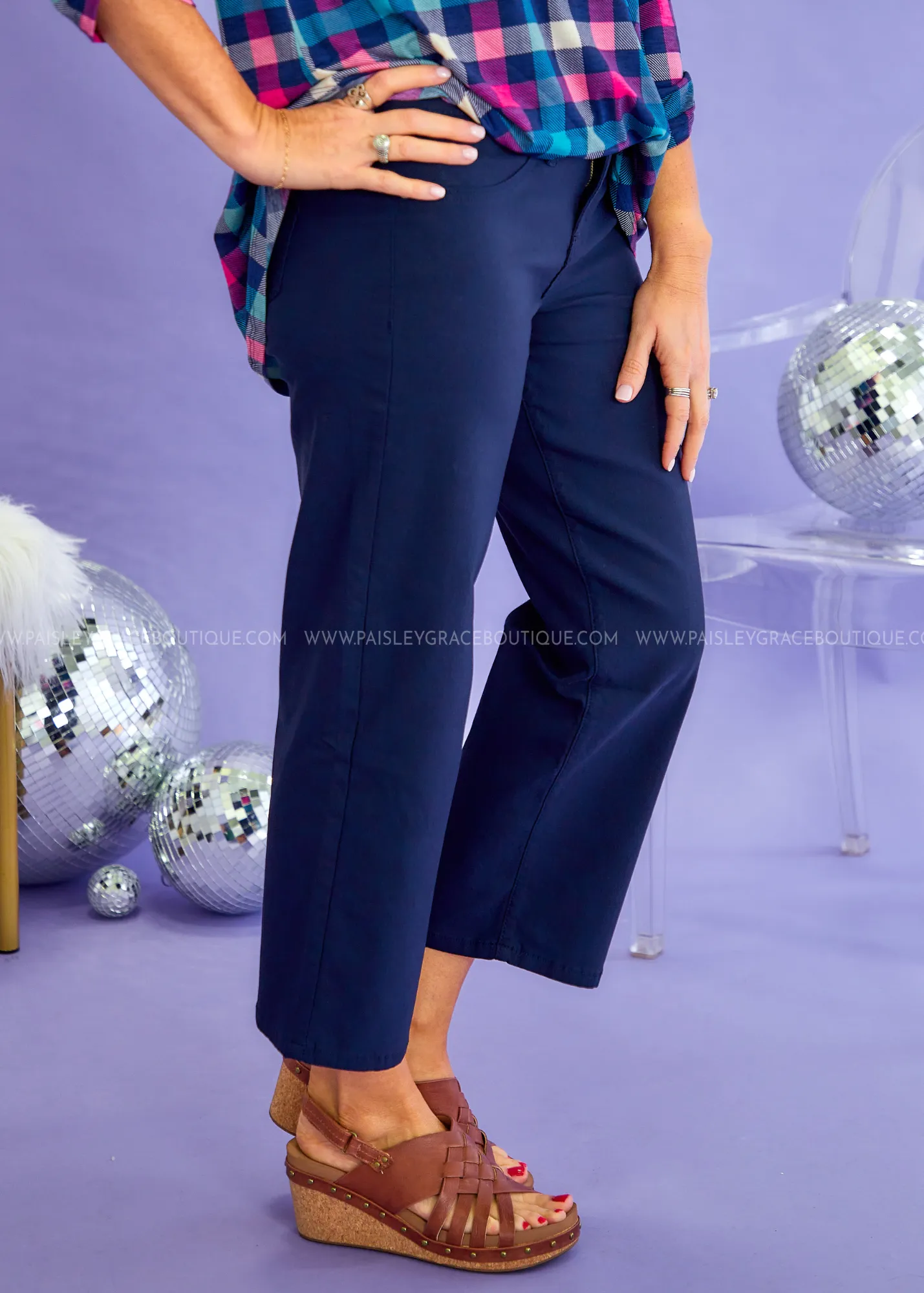 Hayley Hyperstretch Crop Pants - Navy