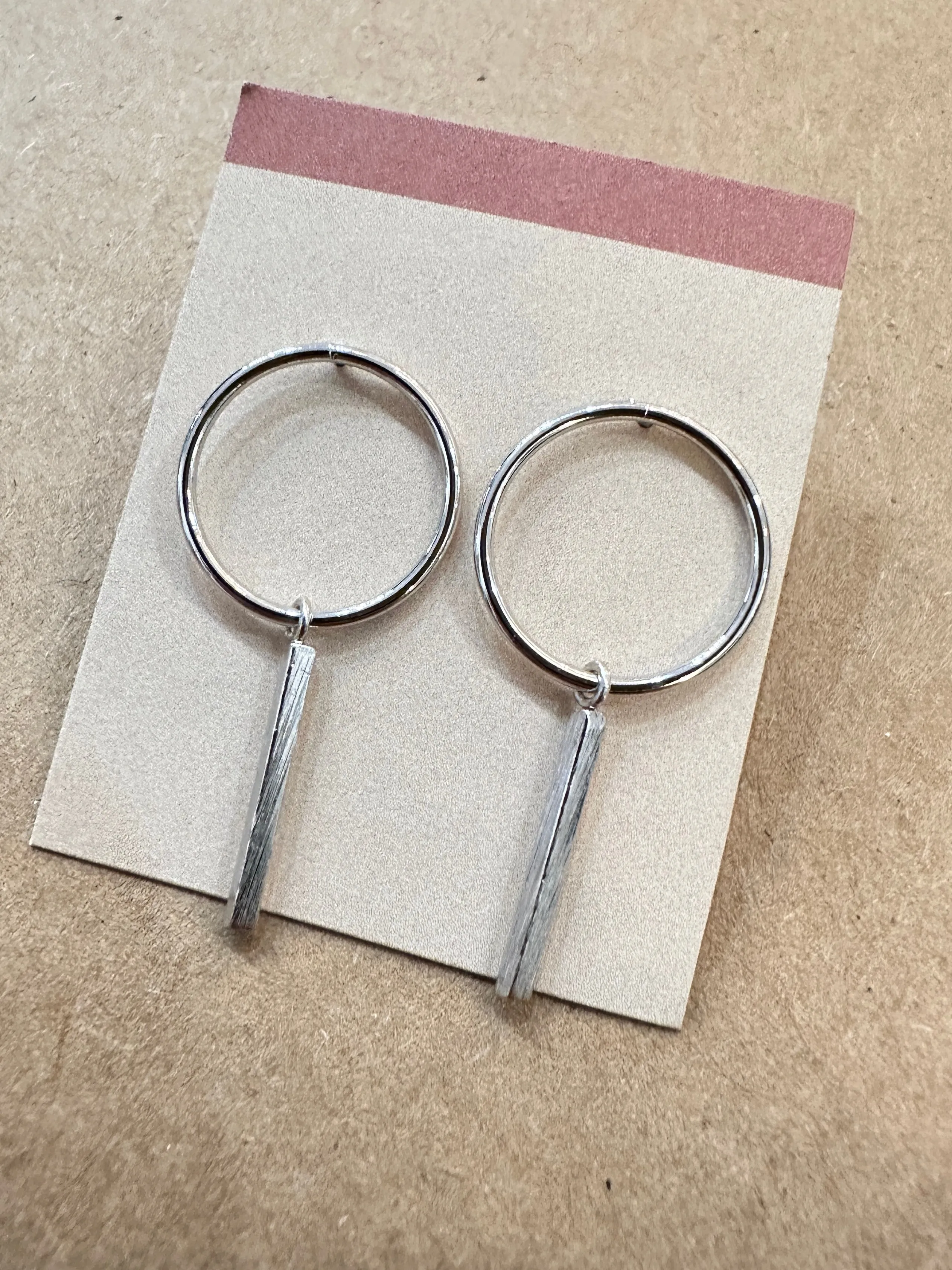 Hoop Bar Stud Earrings