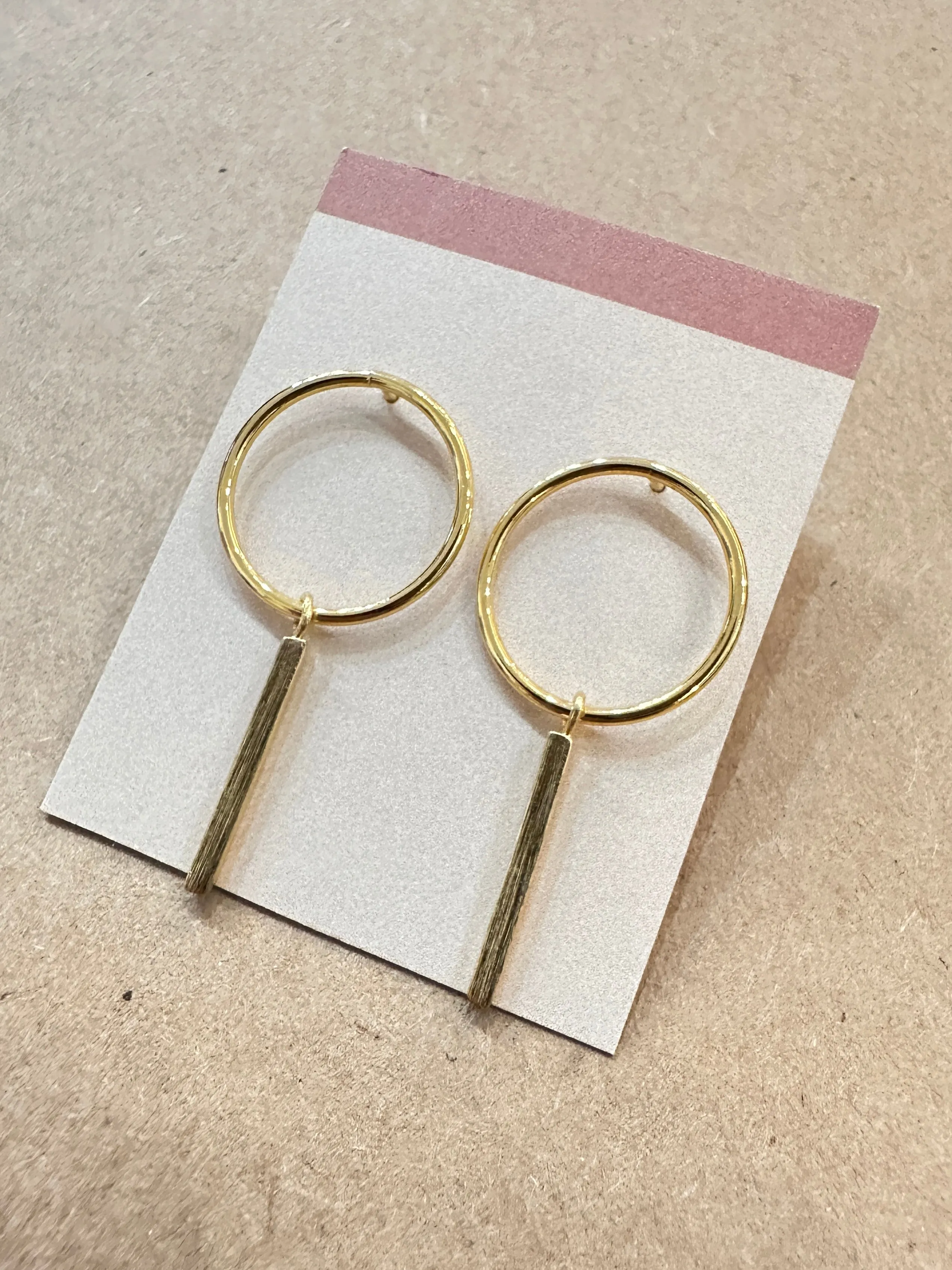 Hoop Bar Stud Earrings