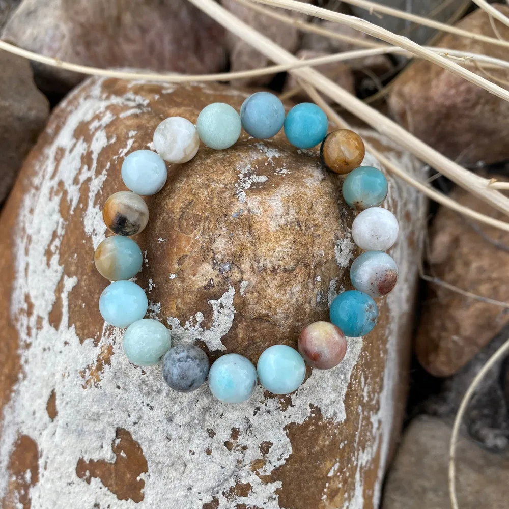 I am a Warrior - Affirmation Bracelet Combo with Amazonite