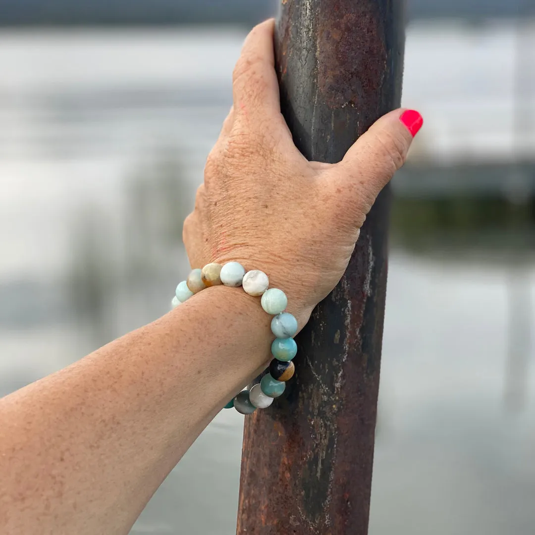 I am a Warrior - Affirmation Bracelet Combo with Amazonite