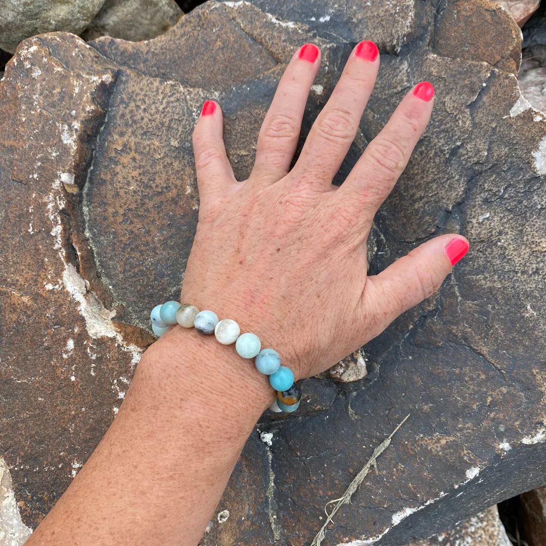 I am a Warrior - Affirmation Bracelet Combo with Amazonite