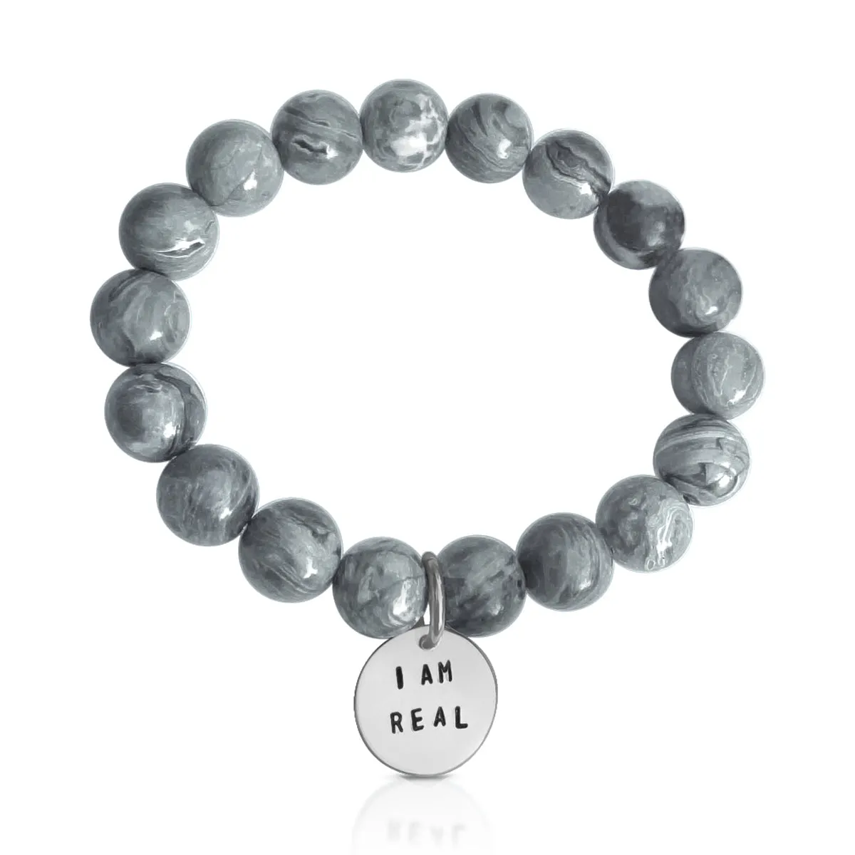 I am Real Affirmation Bracelet with Jasper to Help Stabilize your Mood Swings